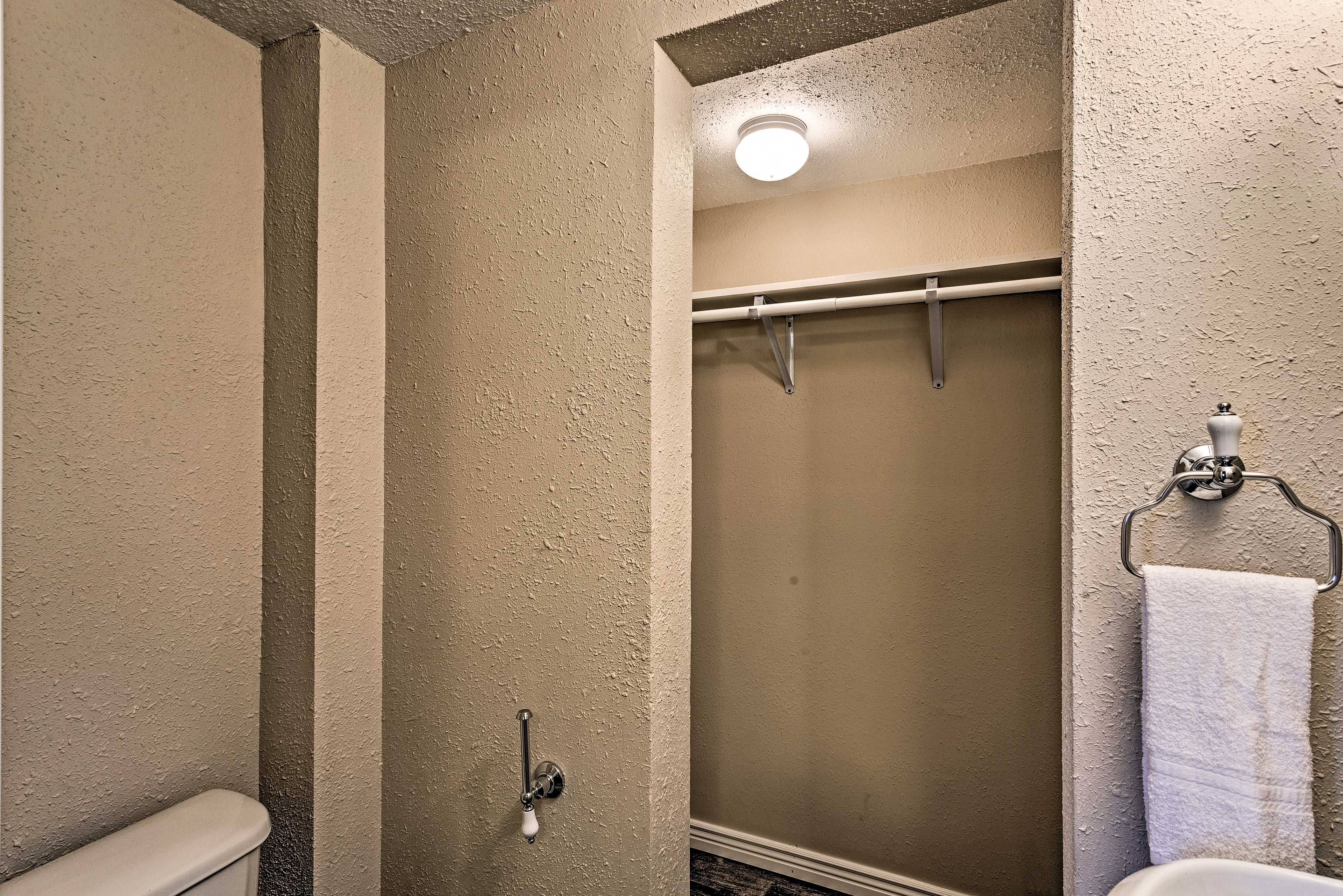 Hang your Sunday best in the closet/bathroom.