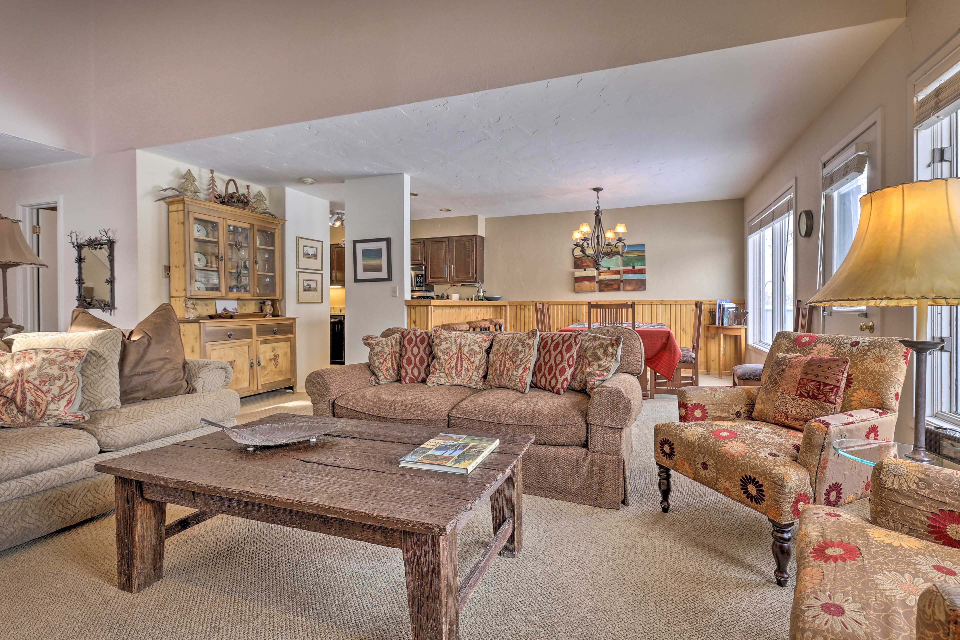 Conversation flows effortlessly in this open main living space.