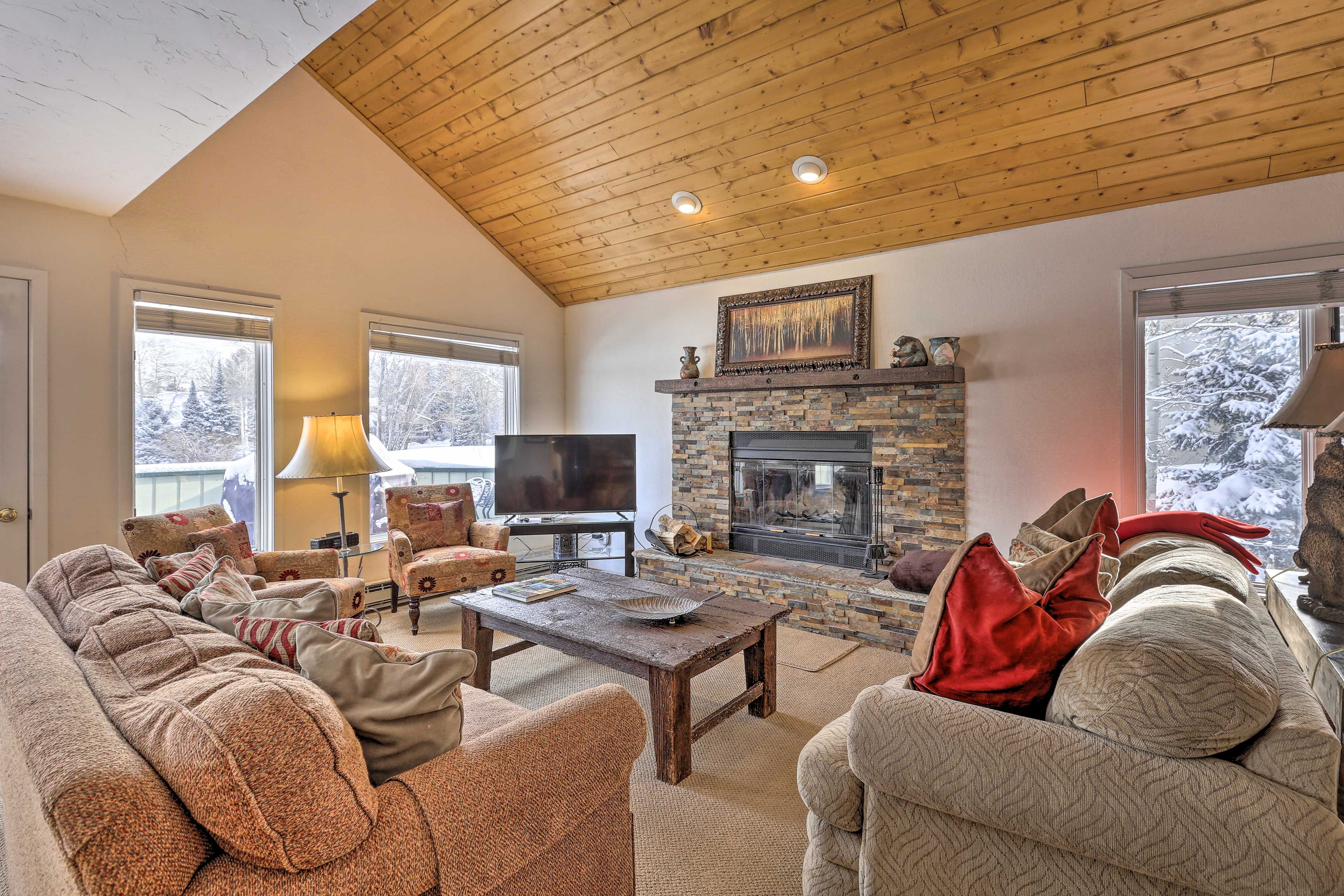 Soak in snowy views from the comfort of this vacation rental.