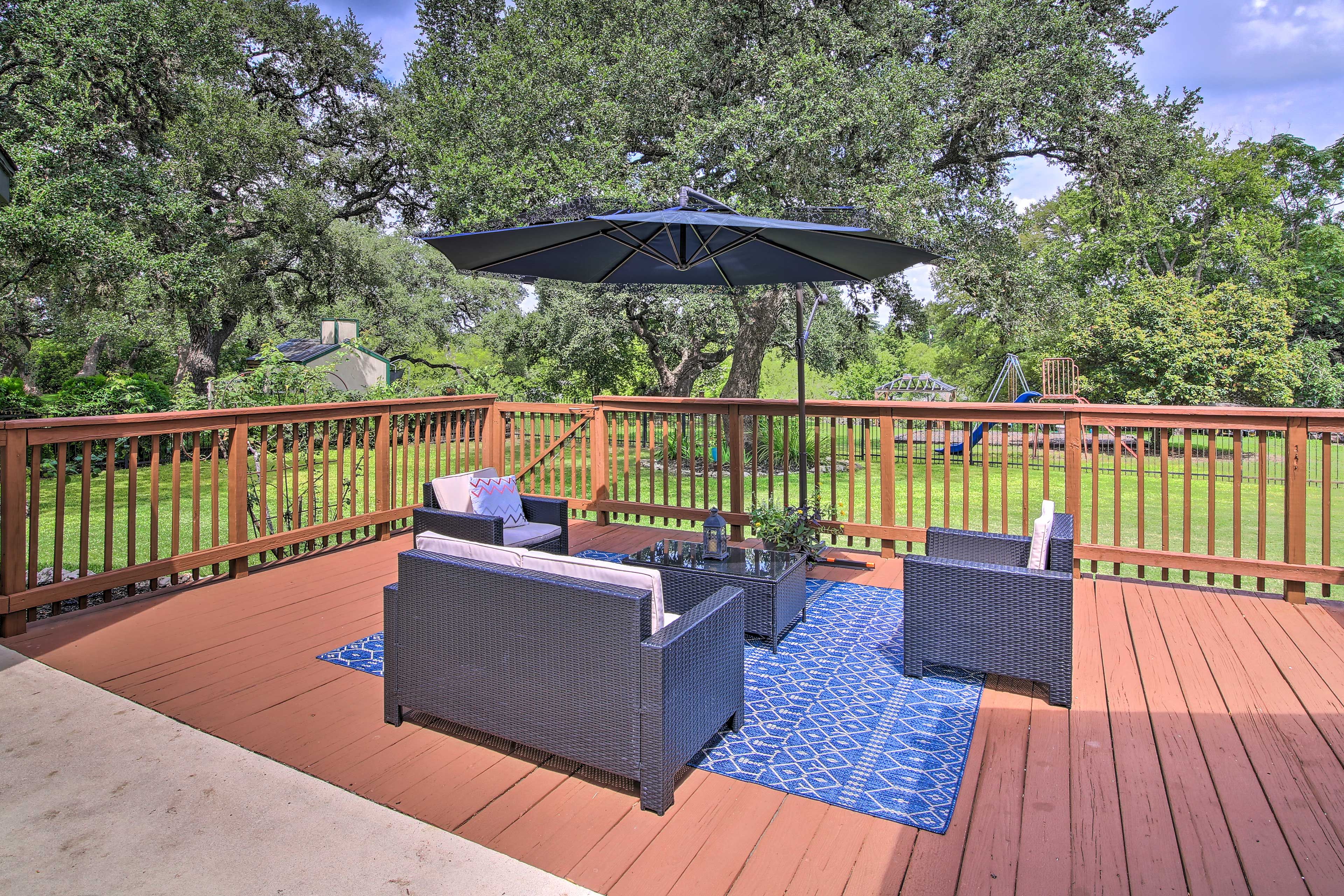 Wine and dine al fresco on the home's expansive deck.