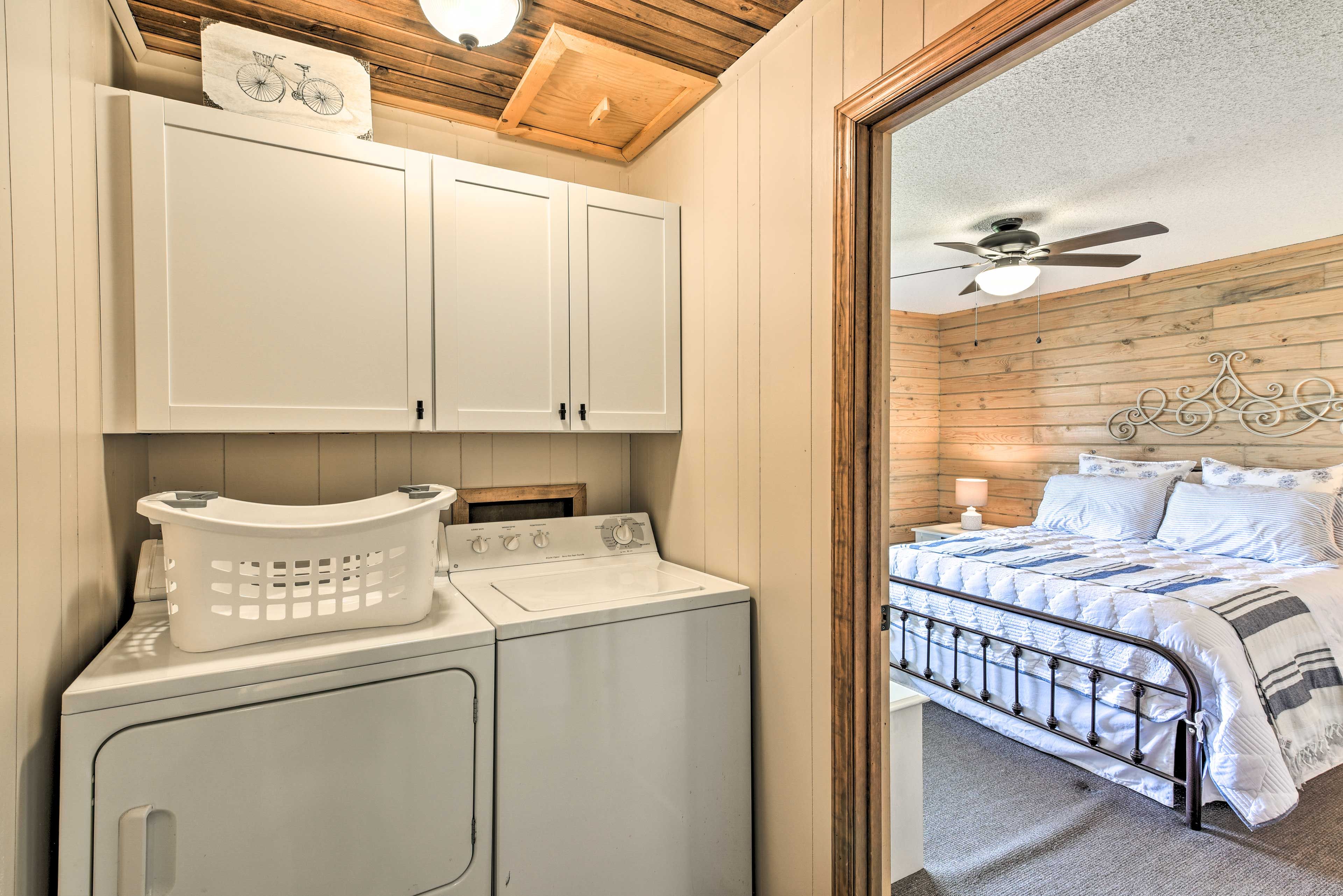 Keep your clothes fresh with the washer and dryer.