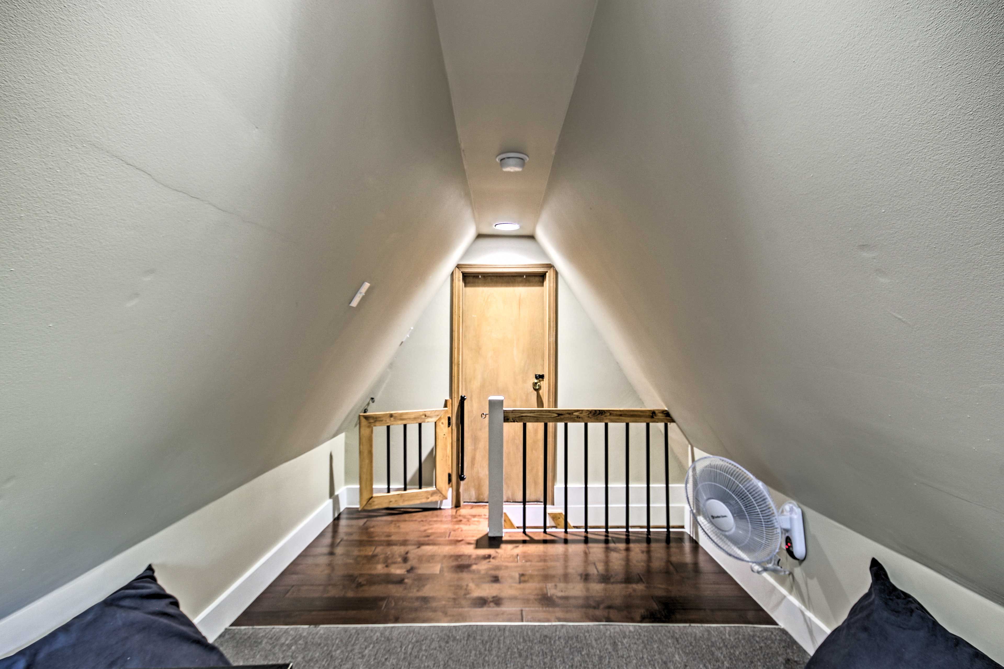 Stairs are required for accessing the loft.