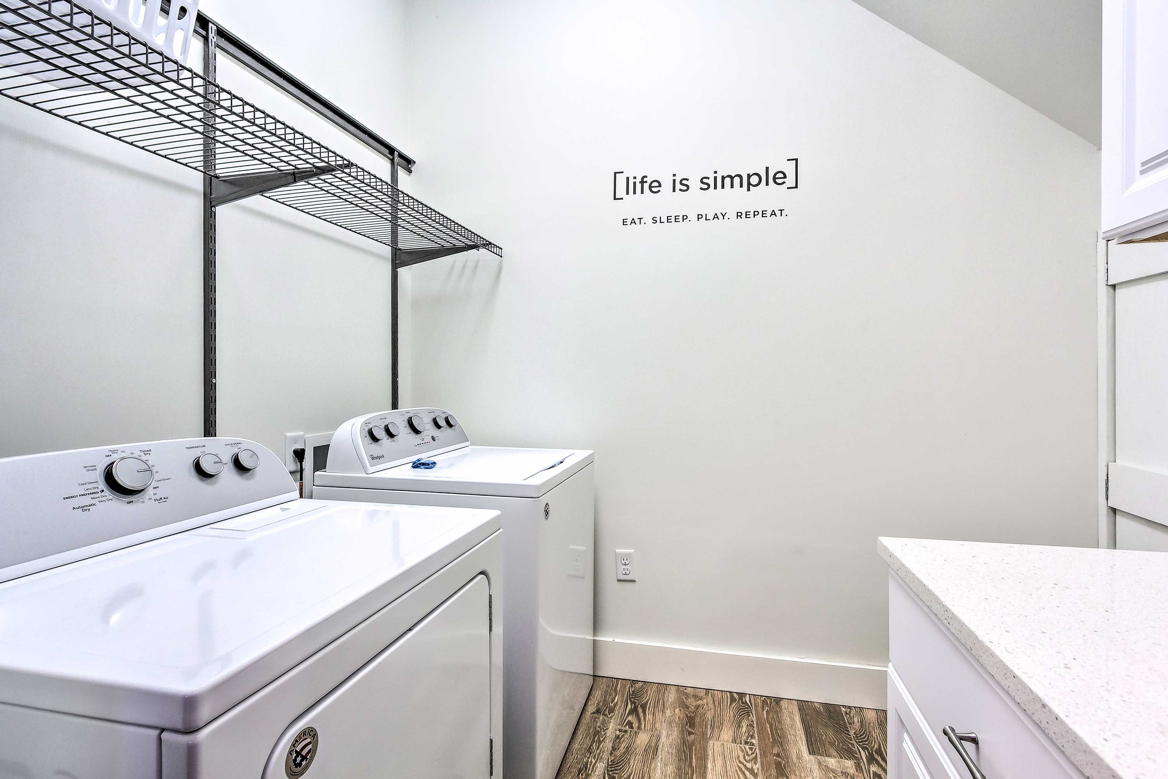 The home helps you keep up with life's simple tasks, like laundry!