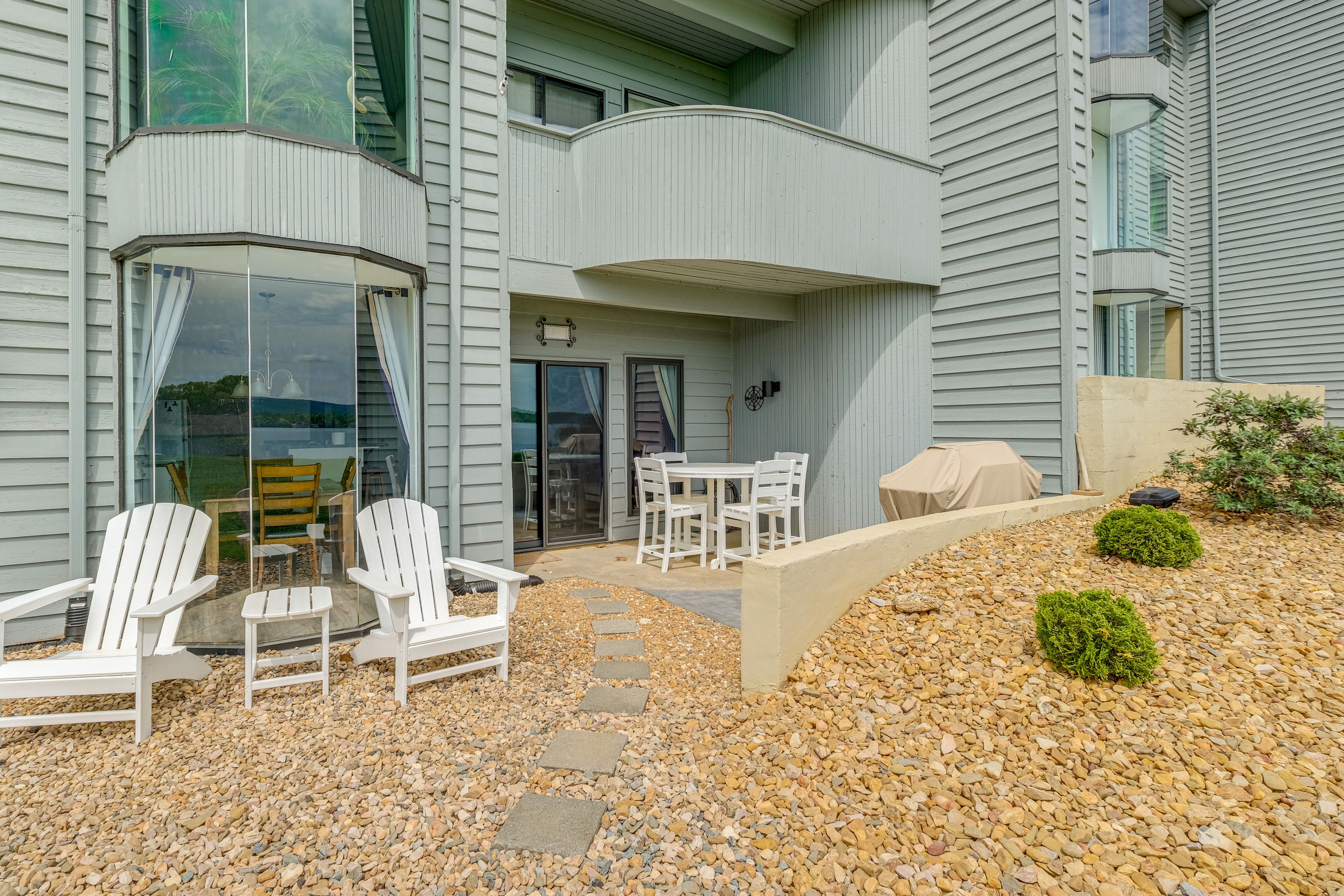 Exterior | Private Patio | Seating & Dining | First-Floor Uint