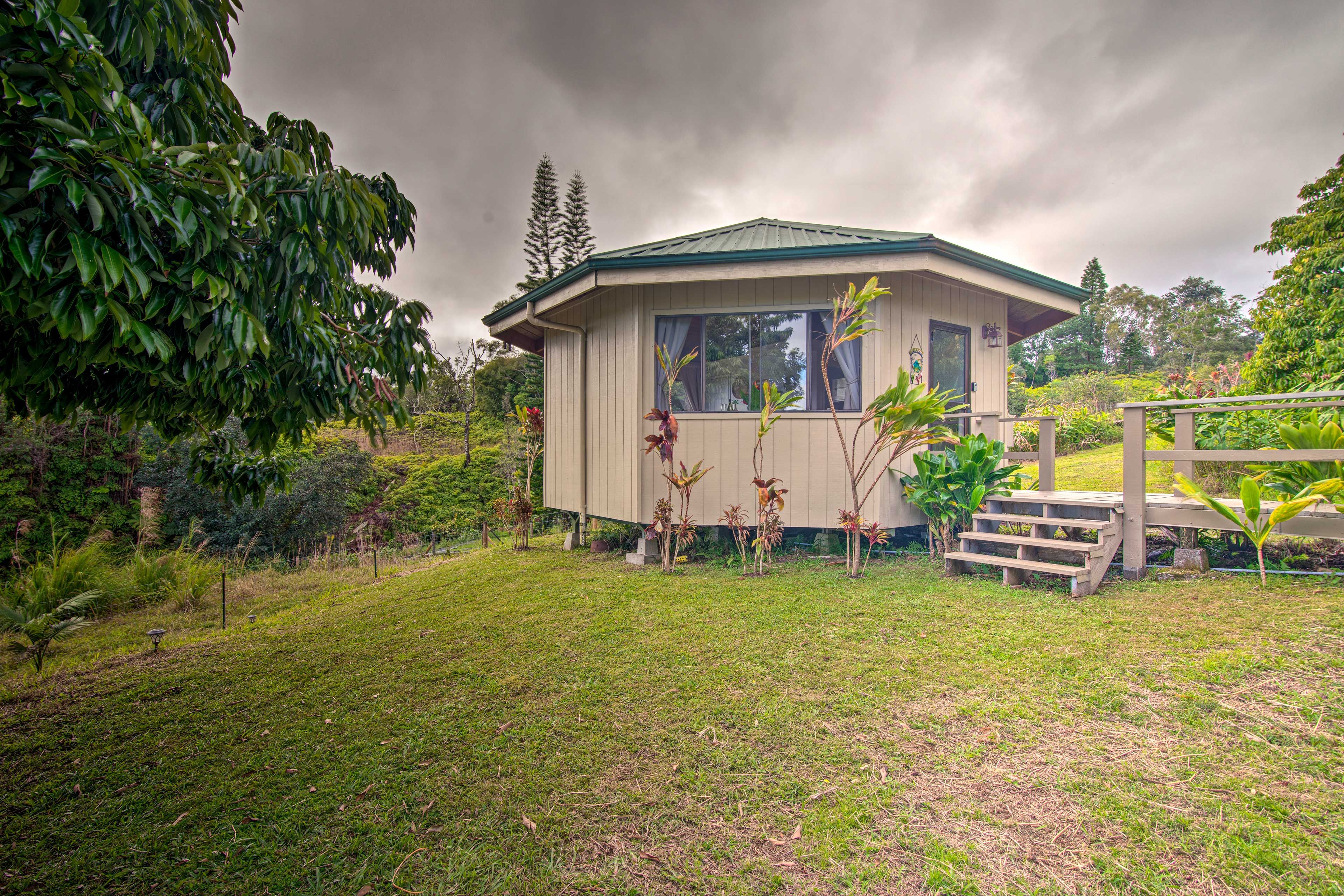 This vacation rental studio is a secluded retreat.