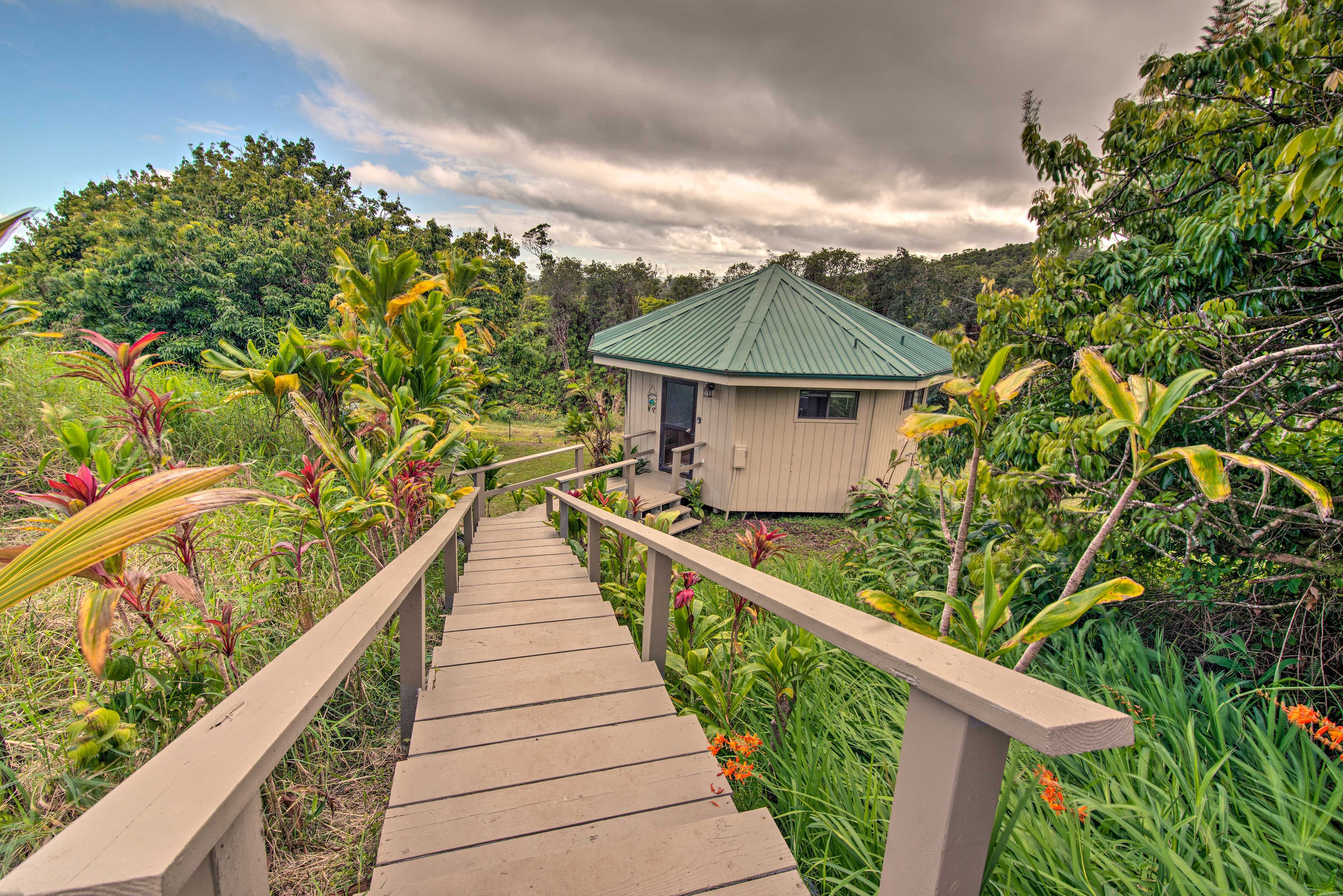 The home is  accessible via stairs.