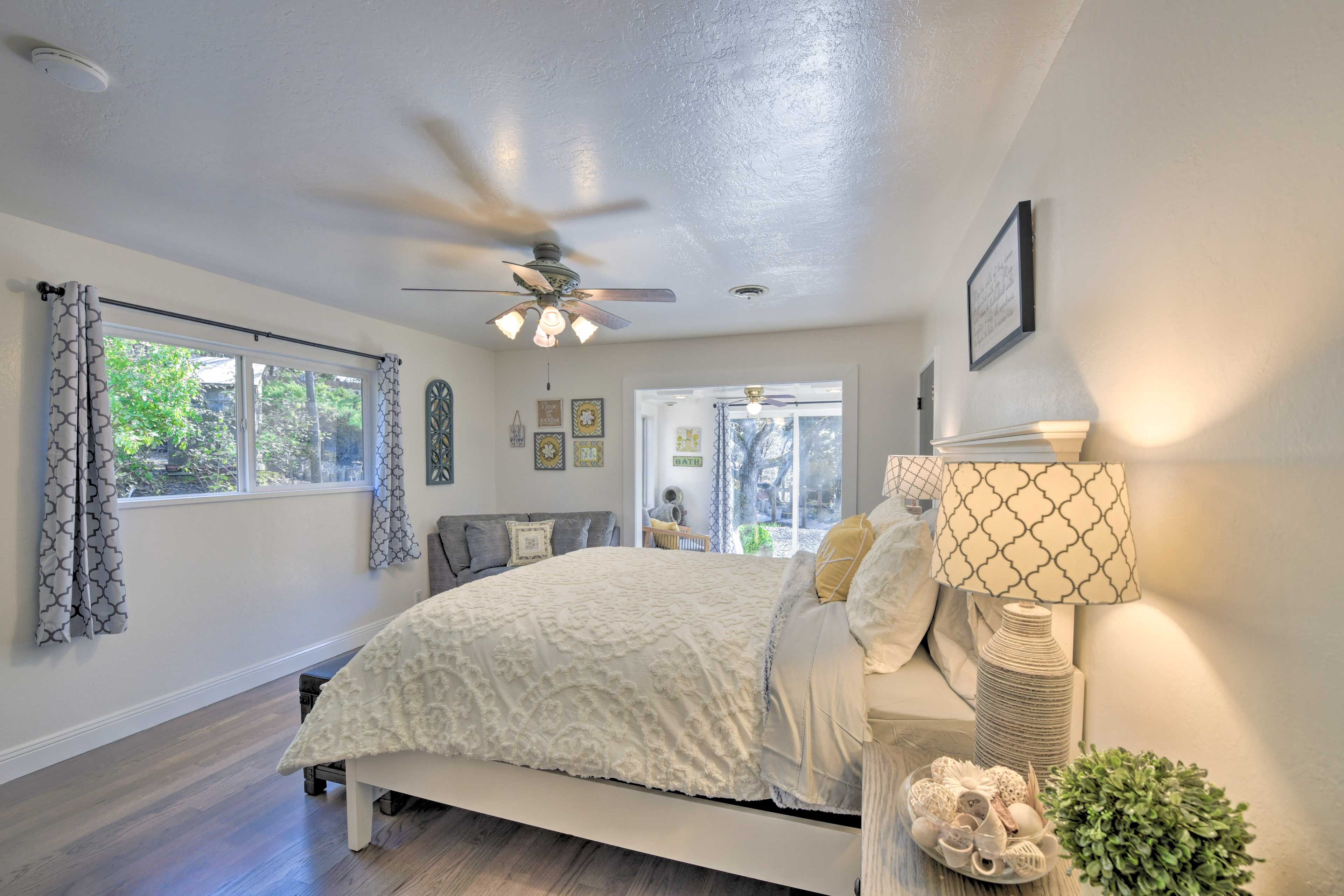 Bedroom 1 | Queen Bed | Attached Sunroom