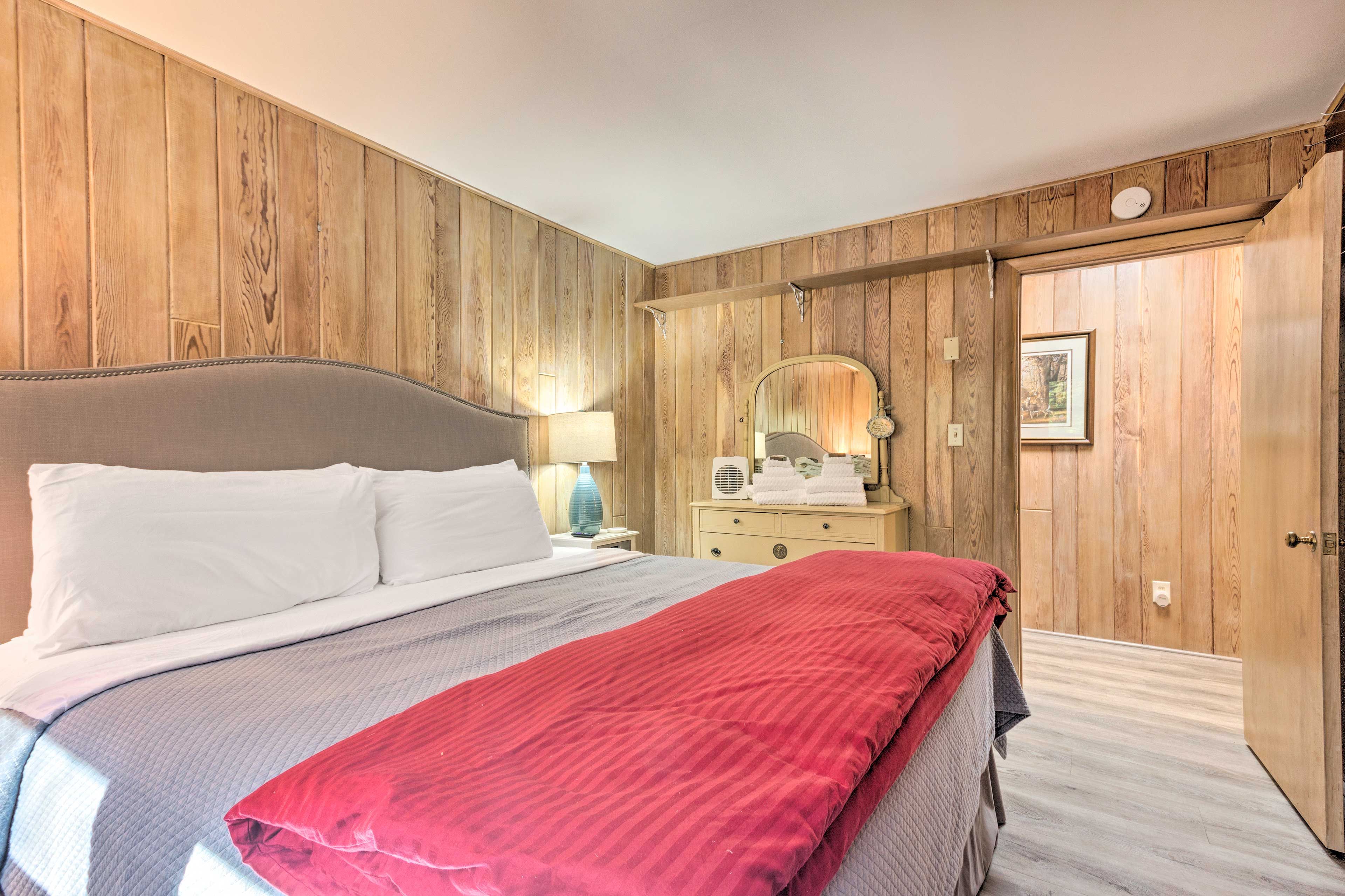 The third bedroom comes equipped with a king bed.
