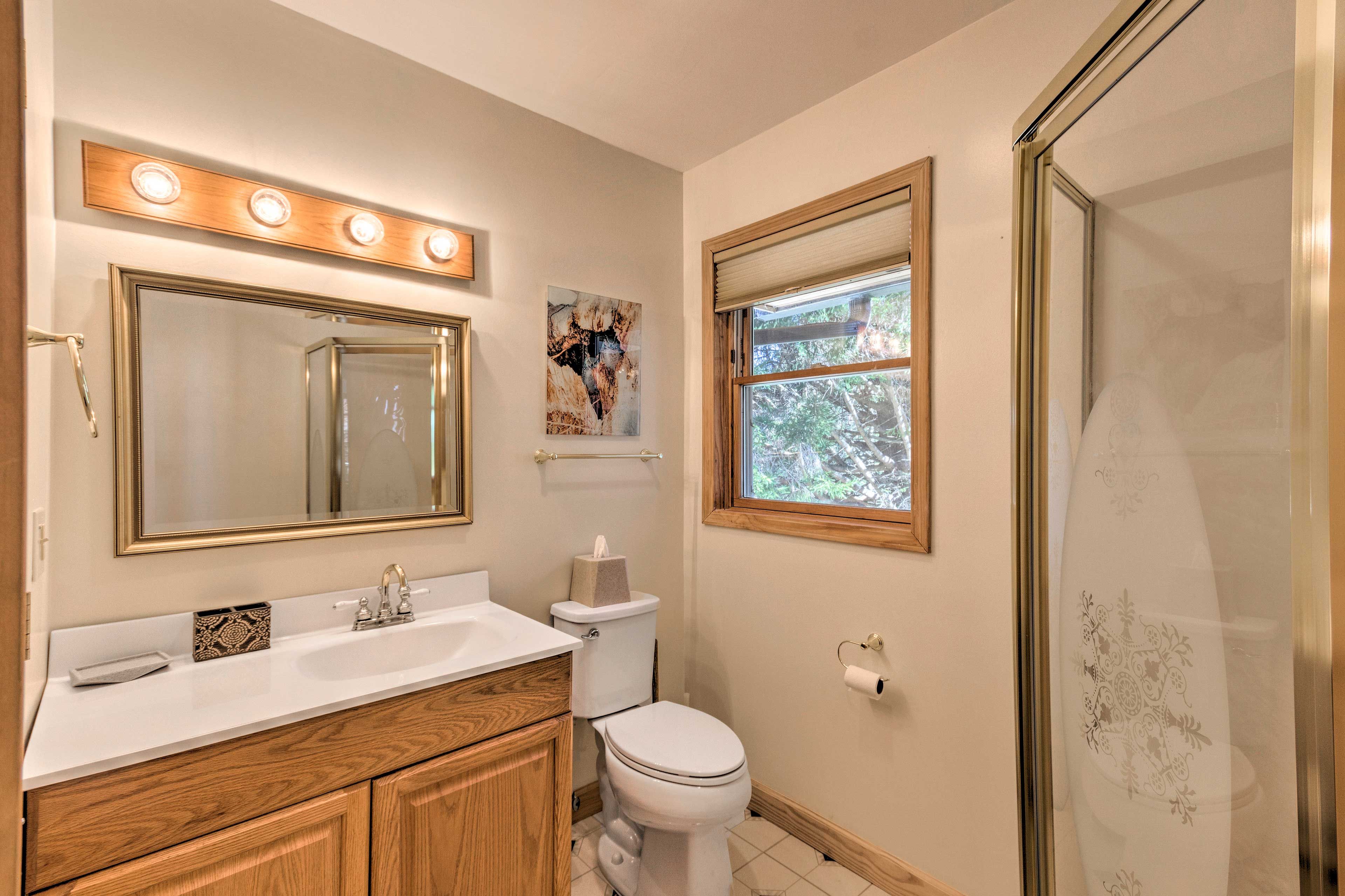 Rinse off before bed in the third bathroom.