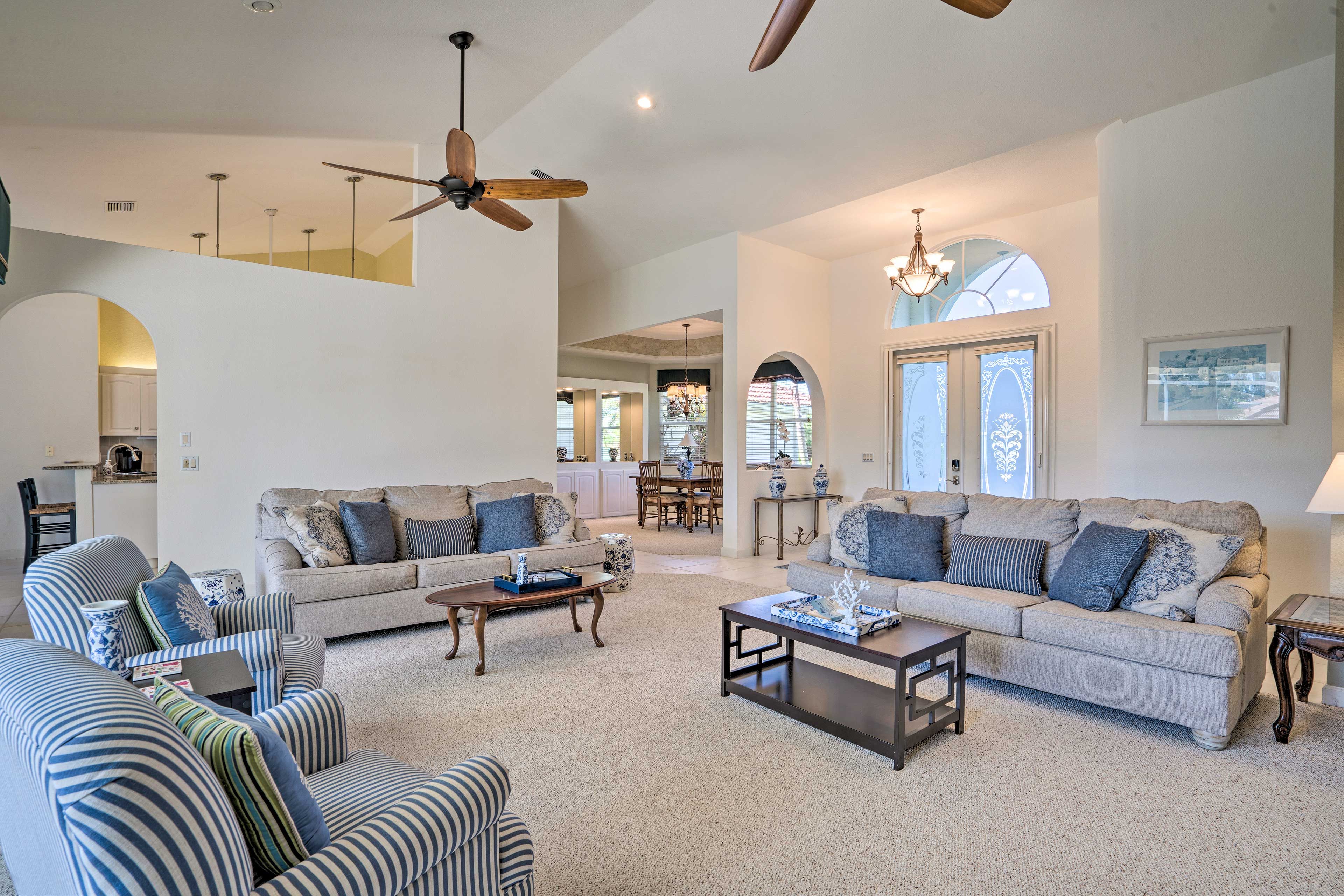 Living Room: Smart Roku TV | Air Conditioning | 2 Queen Sleeper Sofas