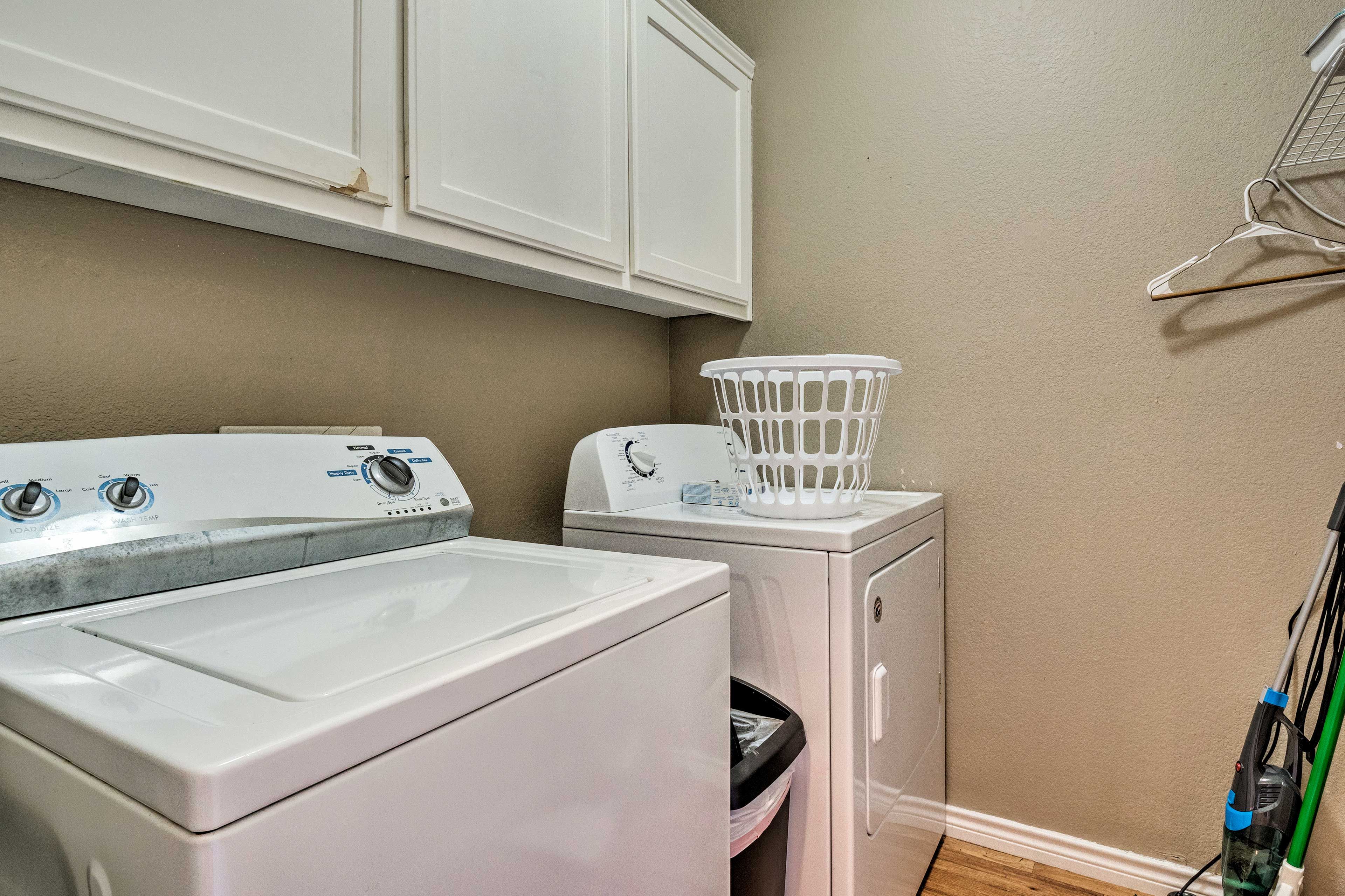 Throw in a load of laundry during your stay.