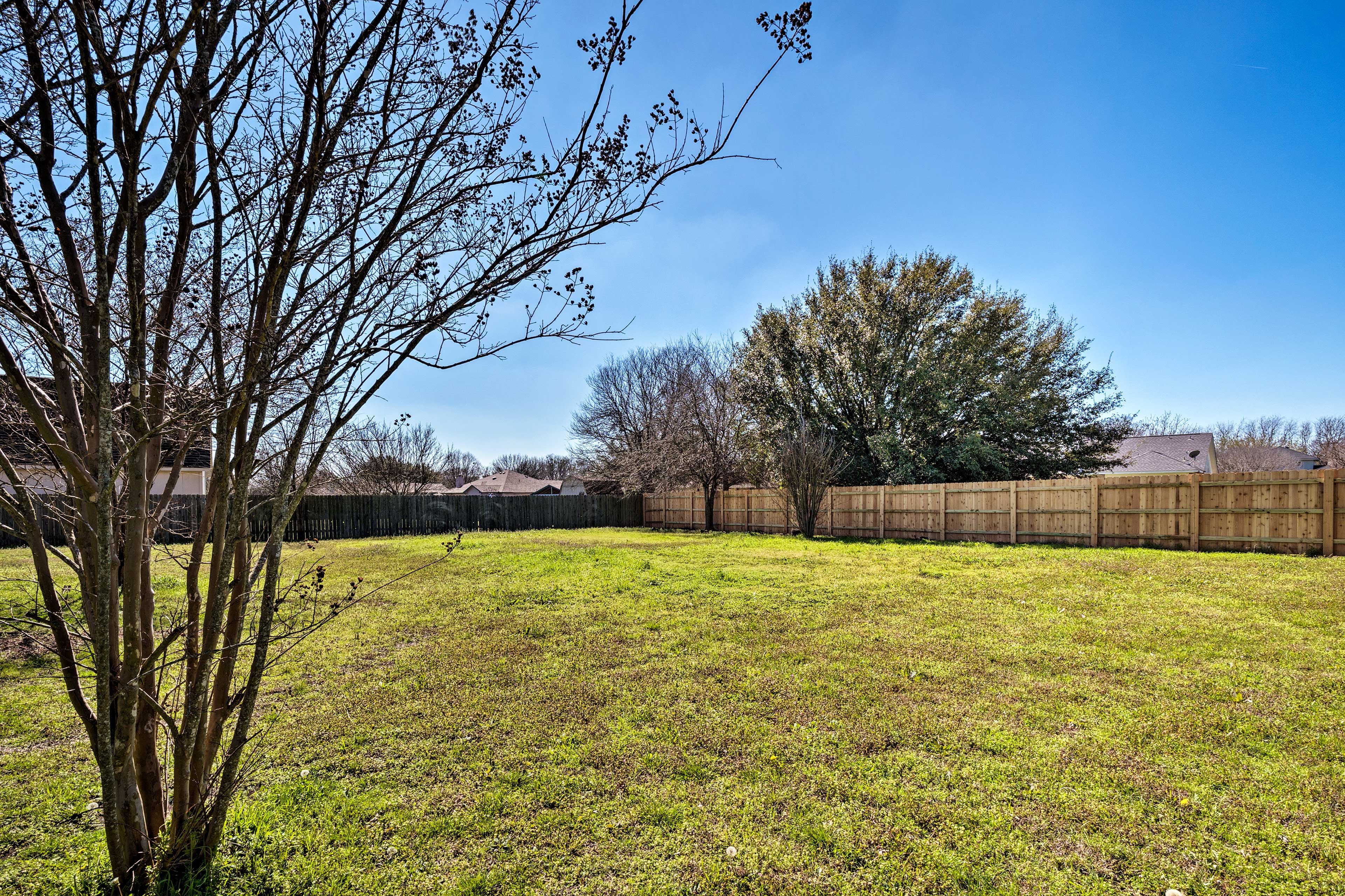 Enjoy the wide open spaces in the backyard.