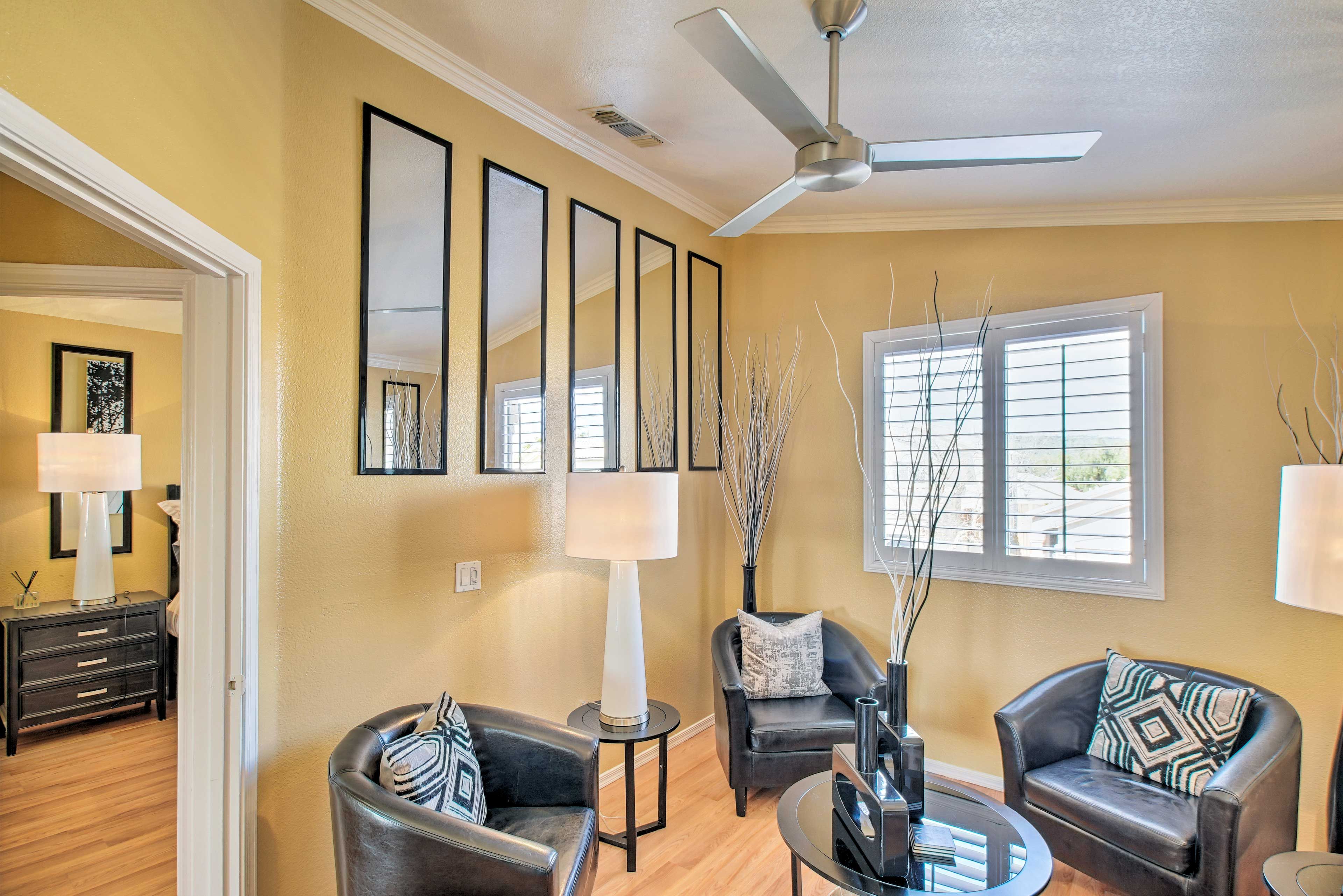There are several additional lounge areas throughout this spacious home.