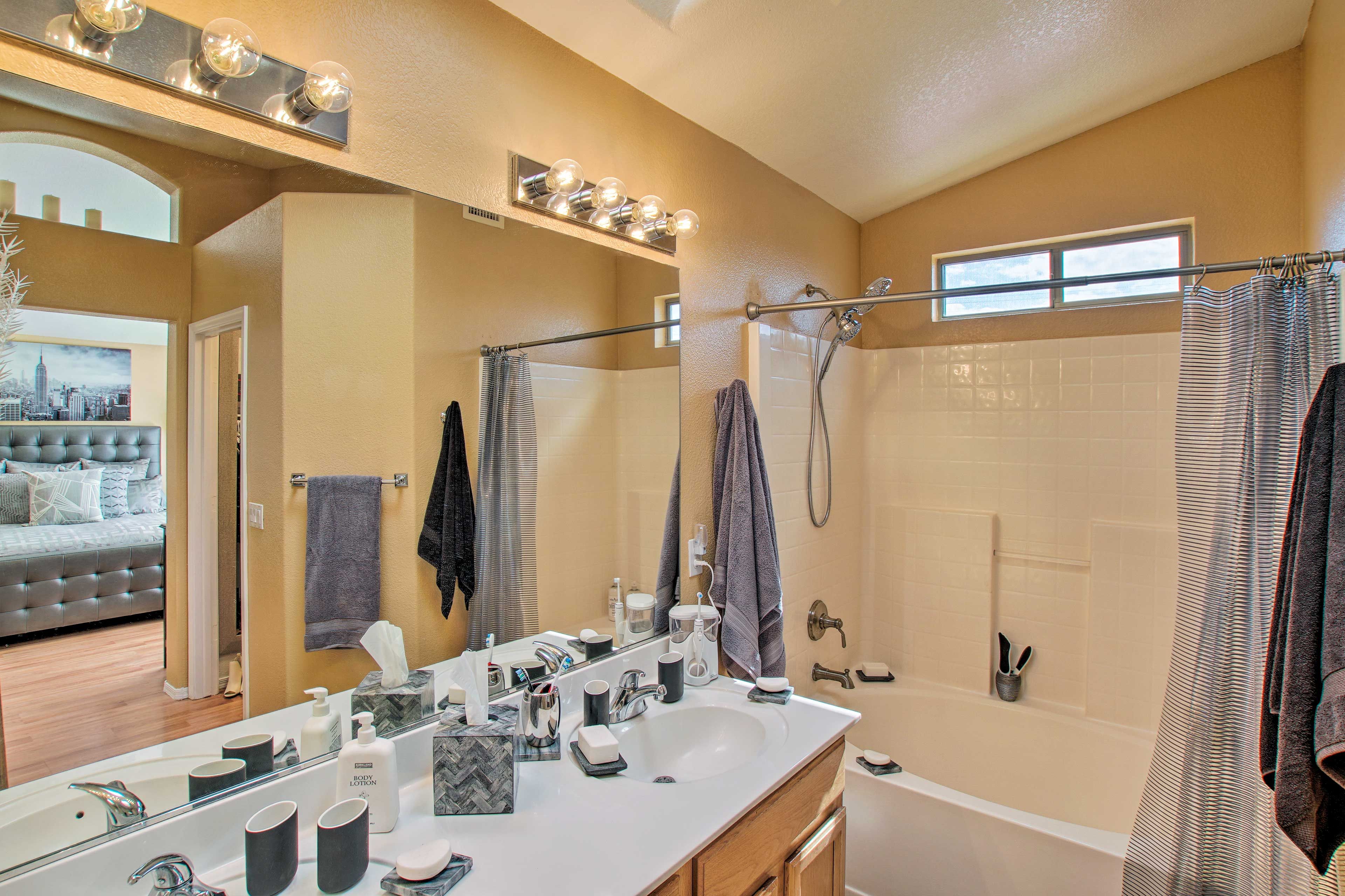 Enjoy the complimentary toiletries provided for your stay.