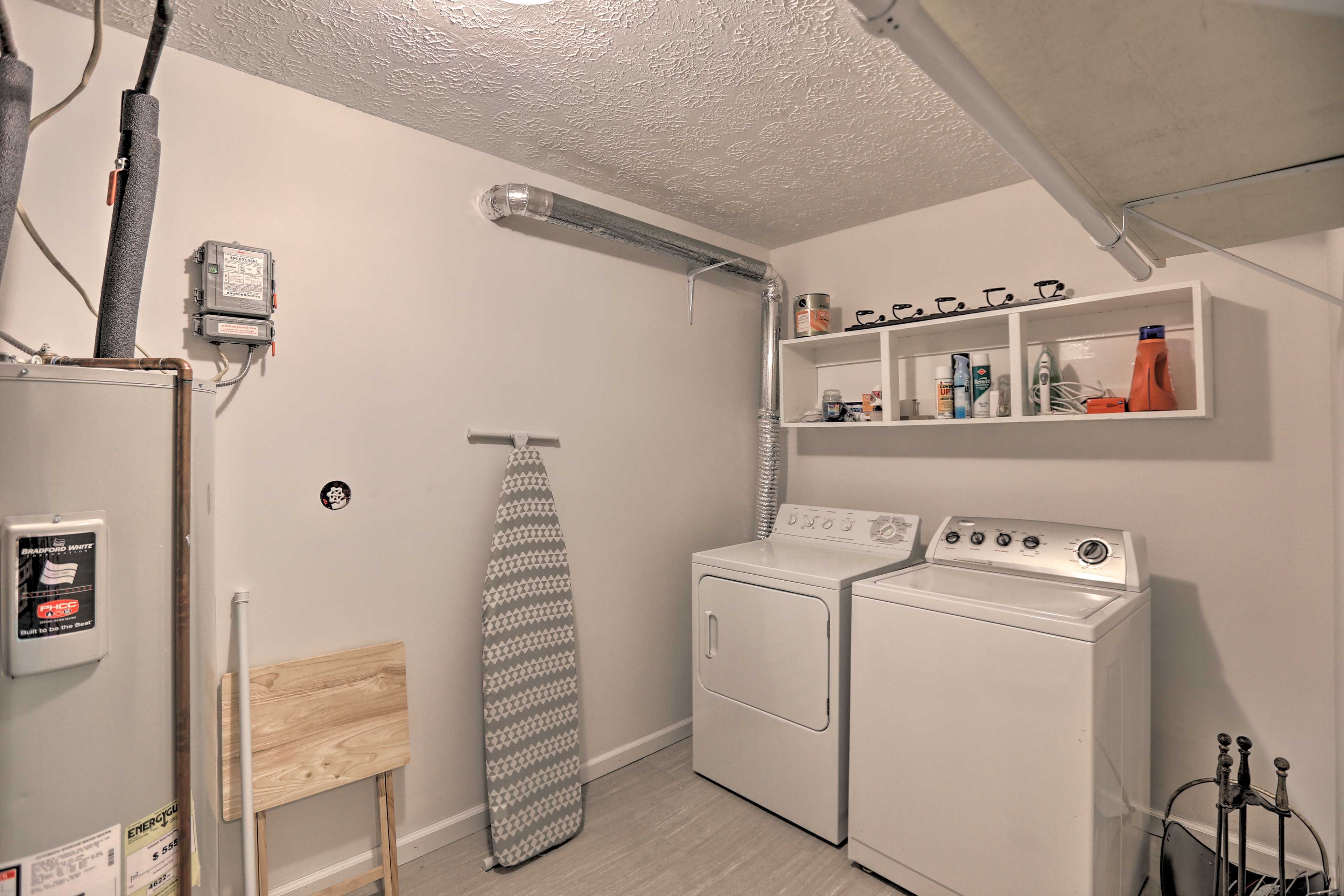 Never suffer from dirty laundry, thanks to the washer & dryer.