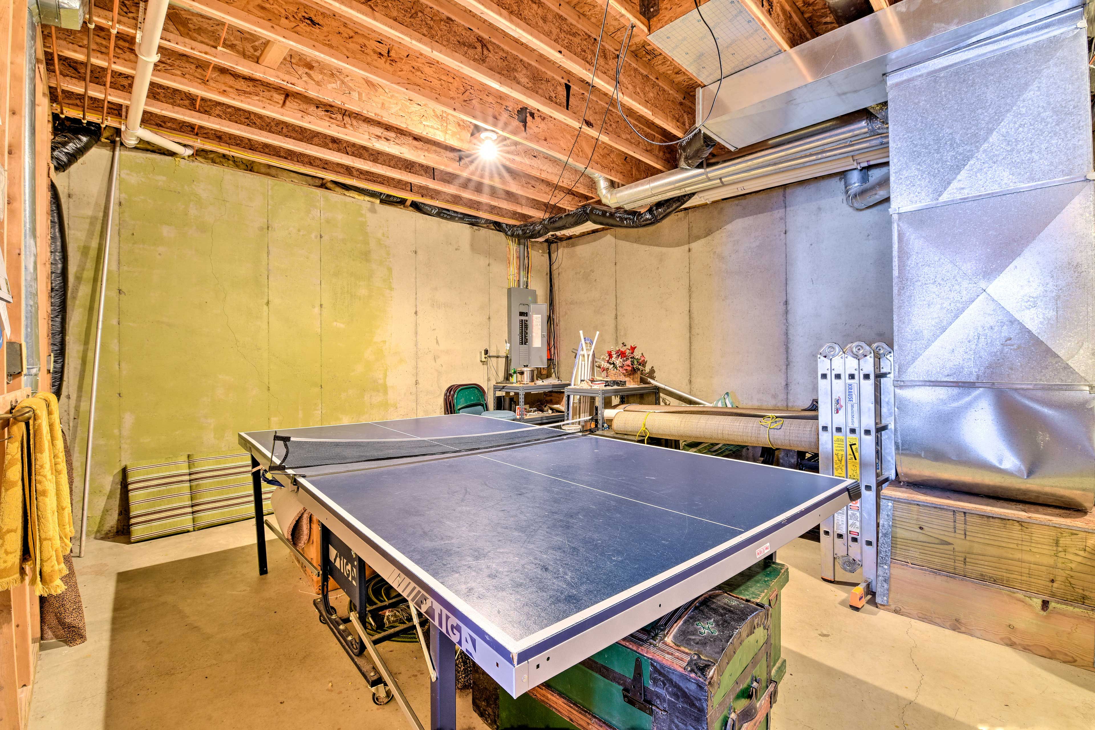 The kids will love playing on the ping pong table.