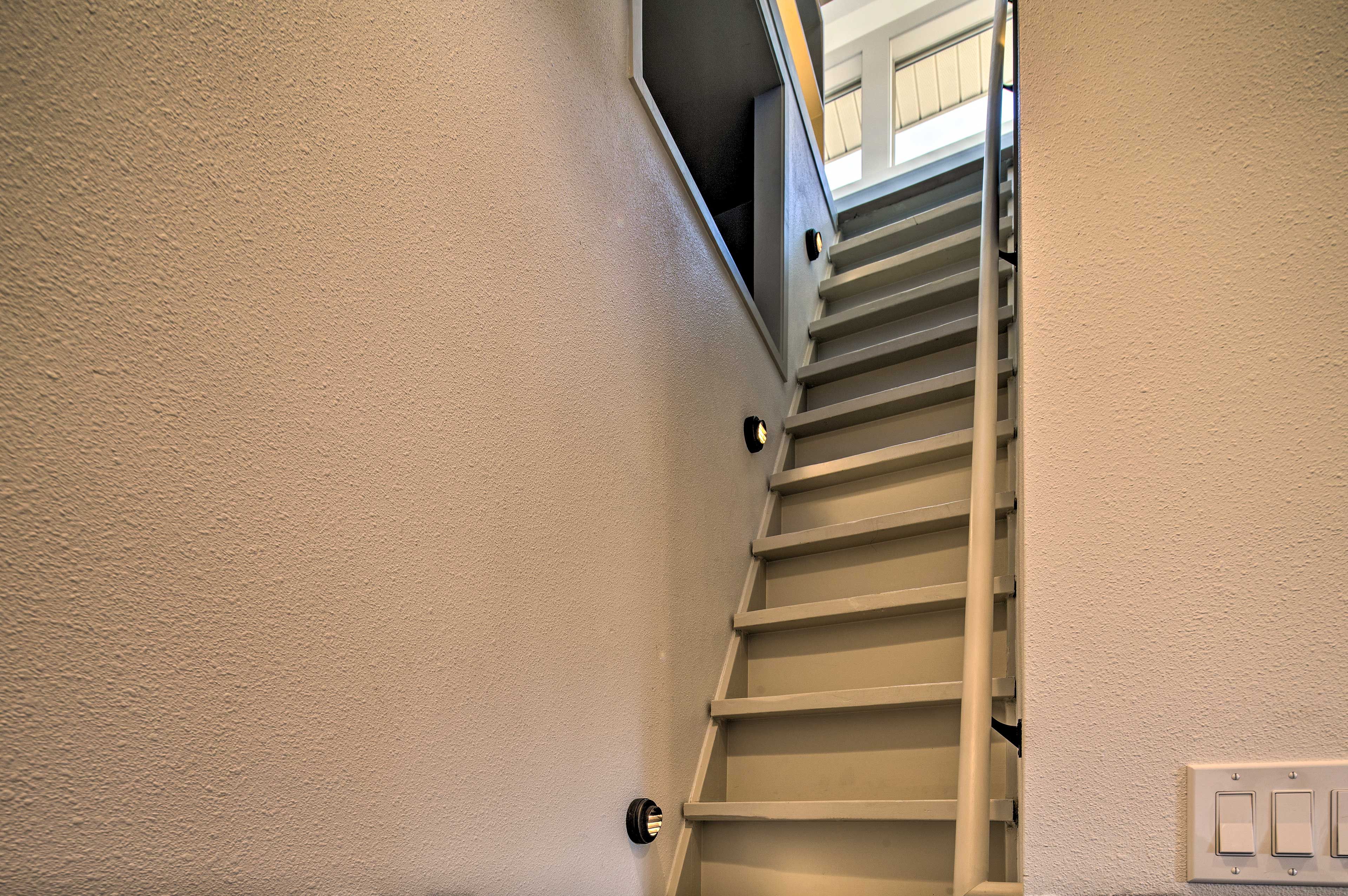 This steep set of stairs brings you to the second loft area.