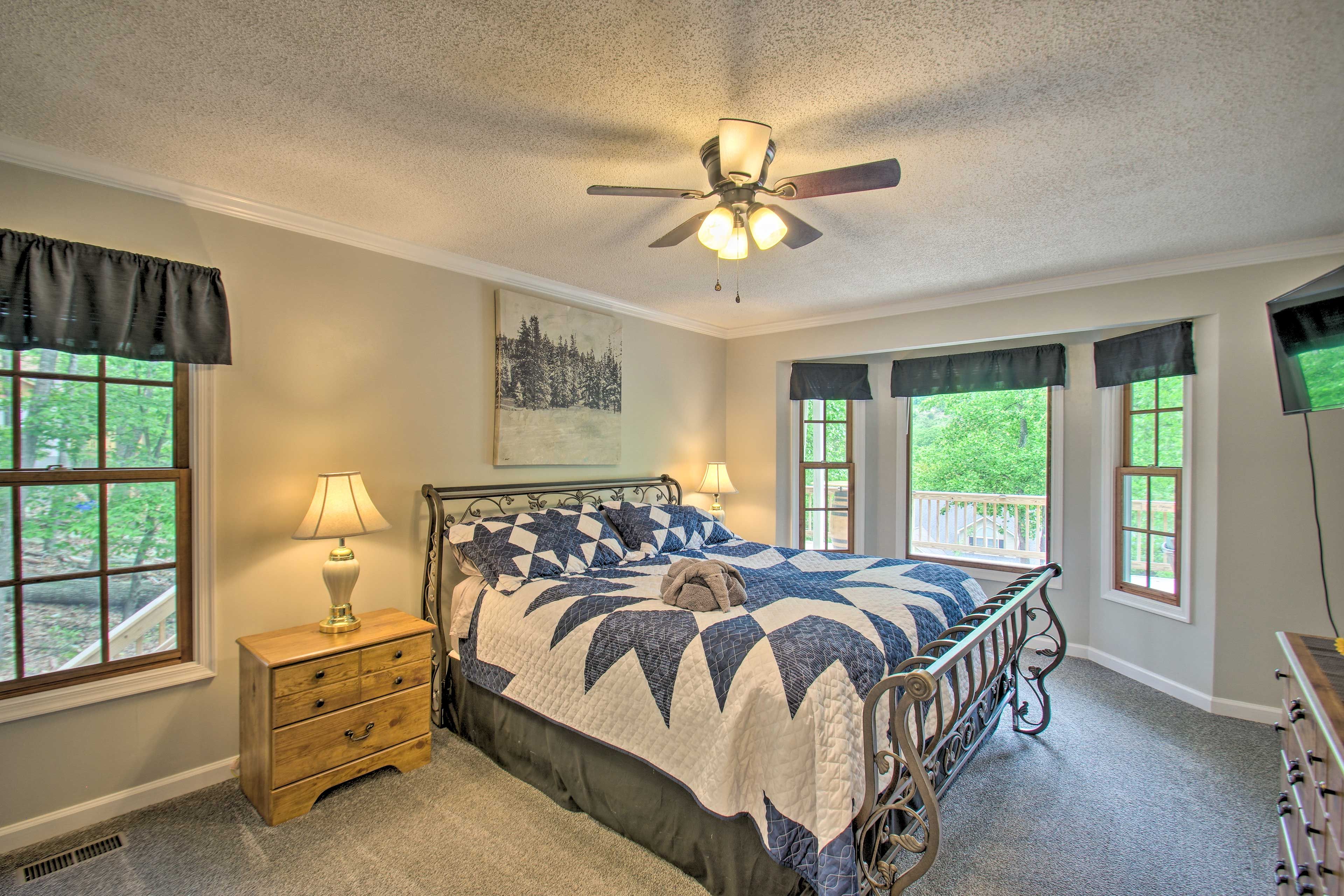 Bedroom 1 | Upstairs | King Bed | Linens Provided
