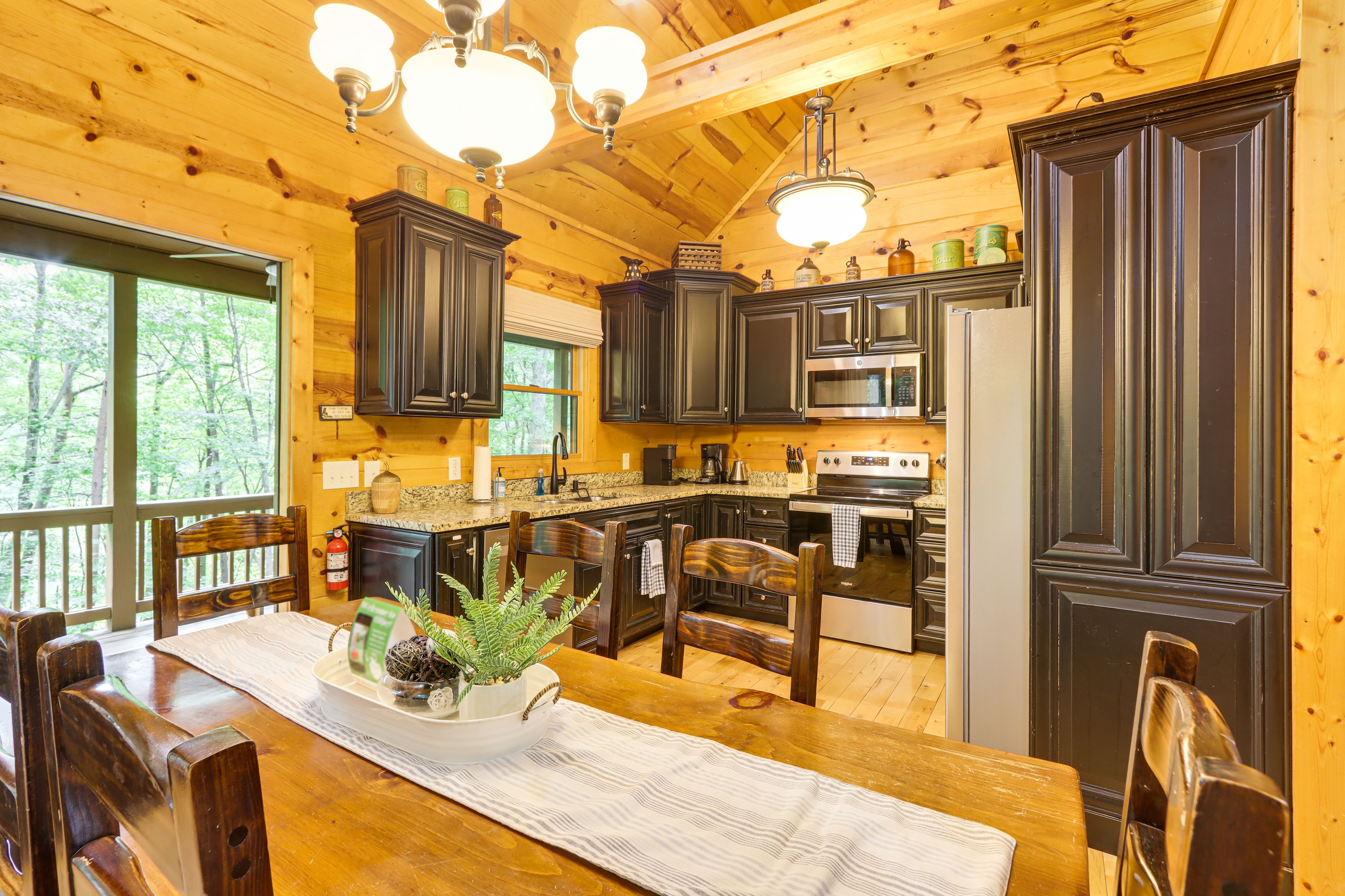 Dining Area | Custom Live Edge Table | Dishware & Flatware Provided