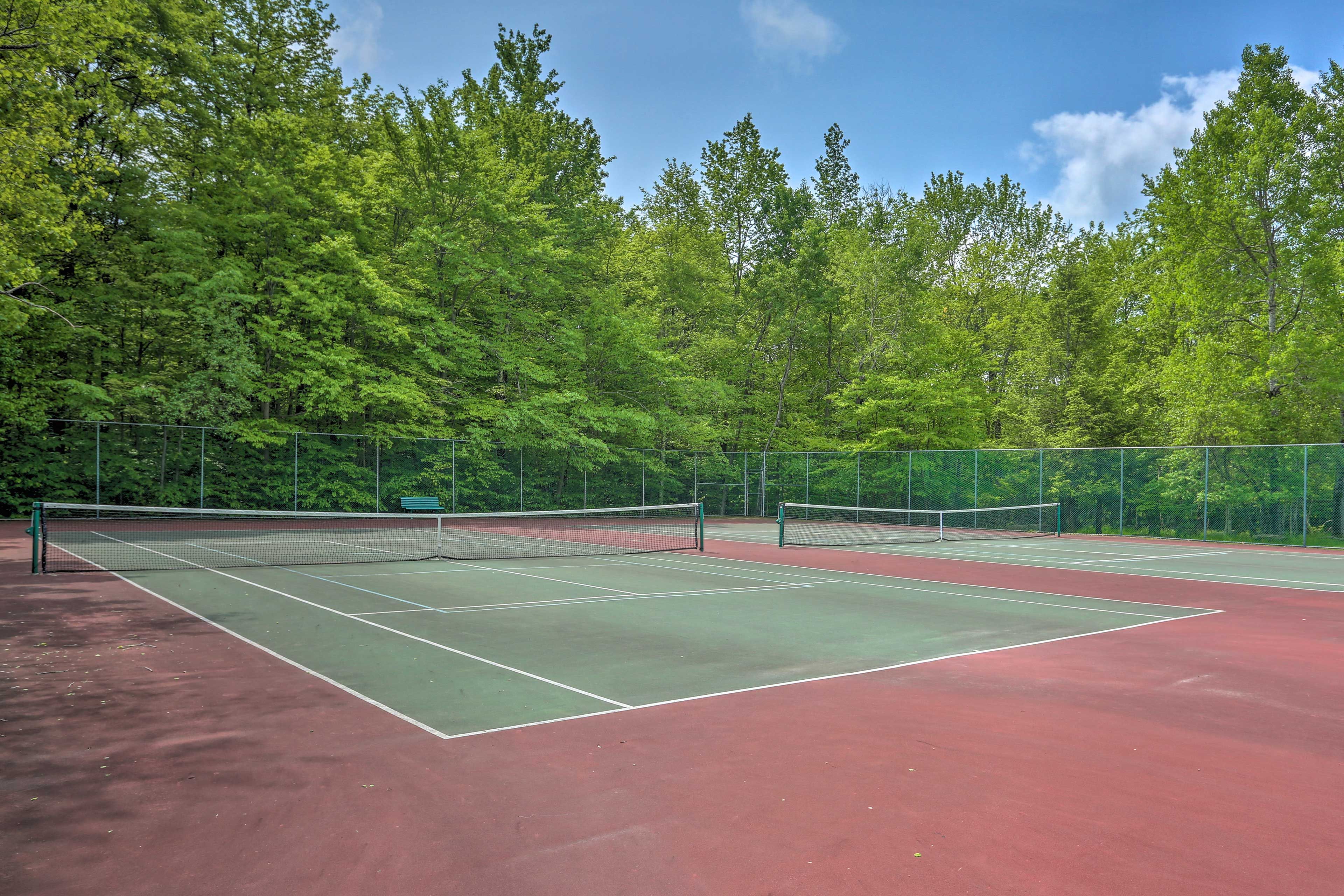 Start a game of tennis on the tennis courts!