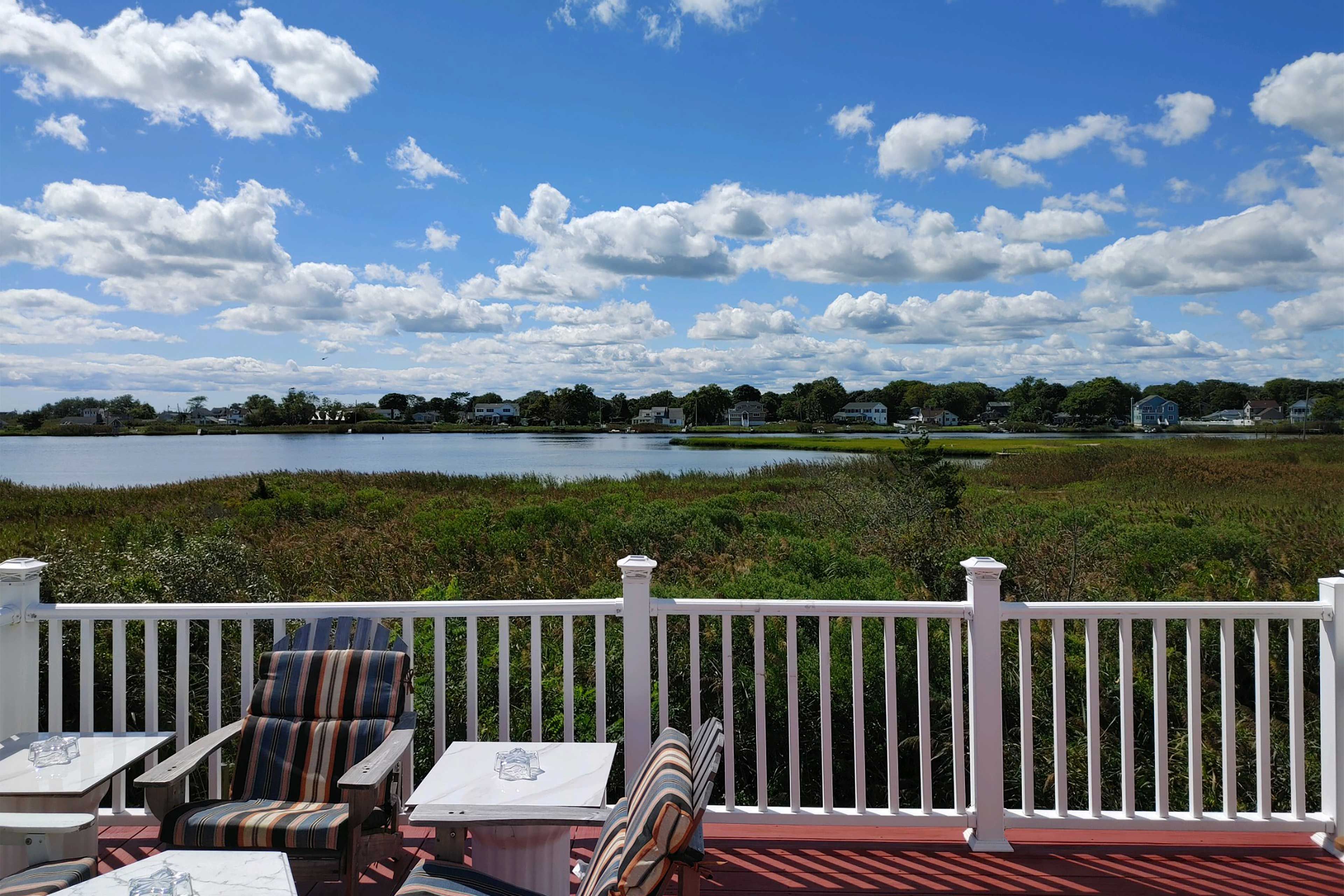 Furnished Deck | Outdoor Dining | Narrow Bay Views