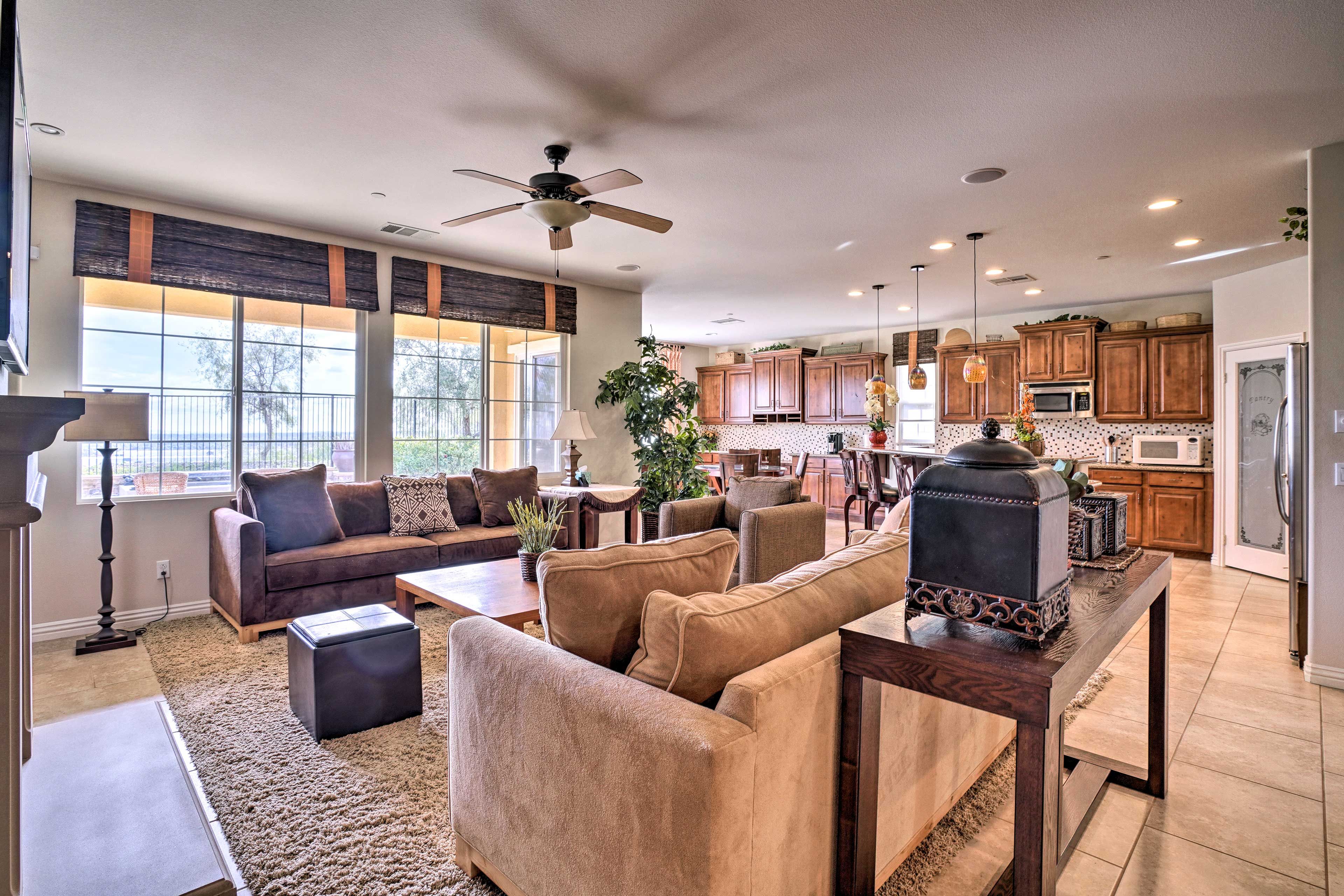 Head into the living room to relax with loved ones.