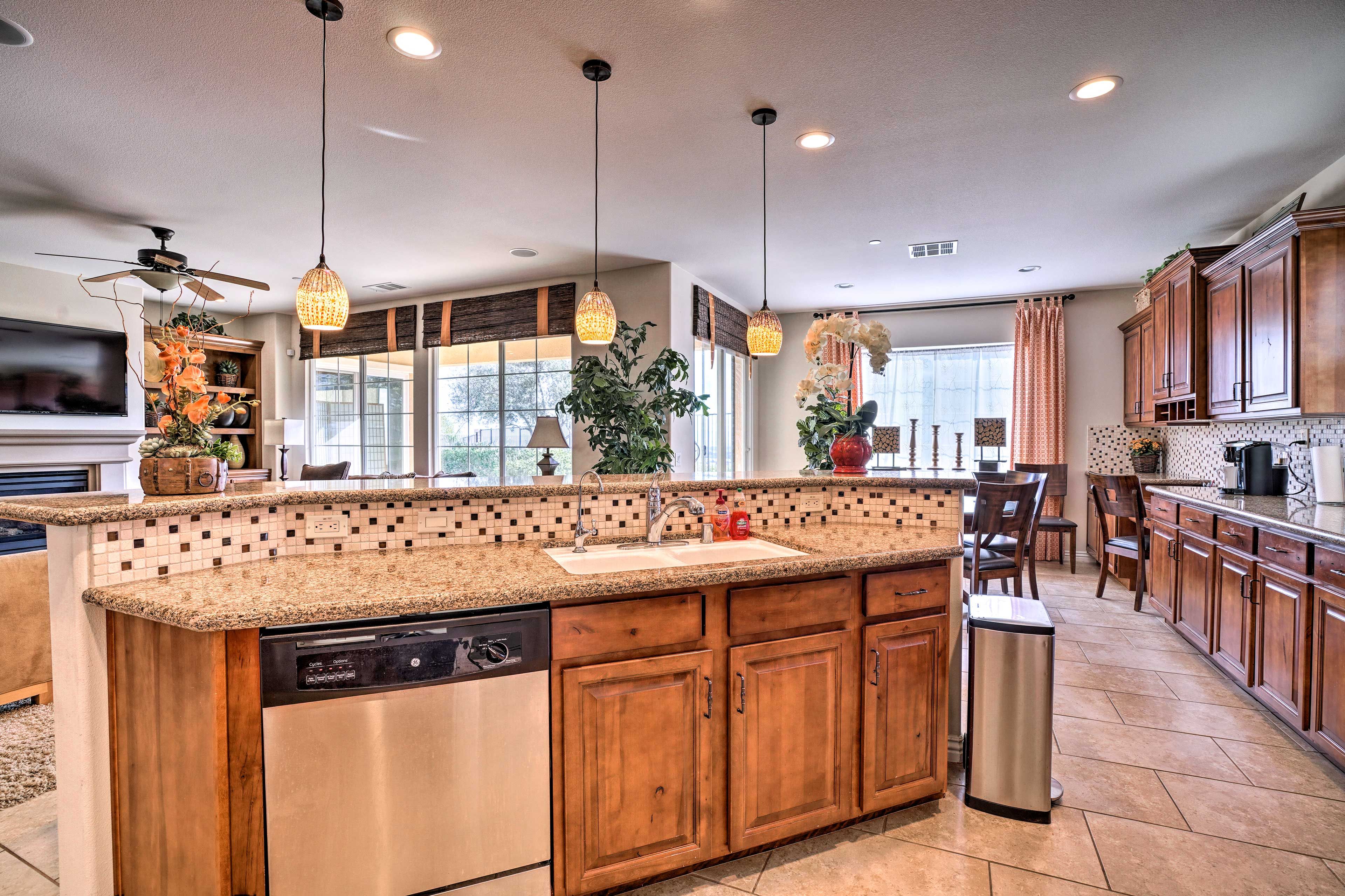 Whip up something delicious with the stainless steel appliances.