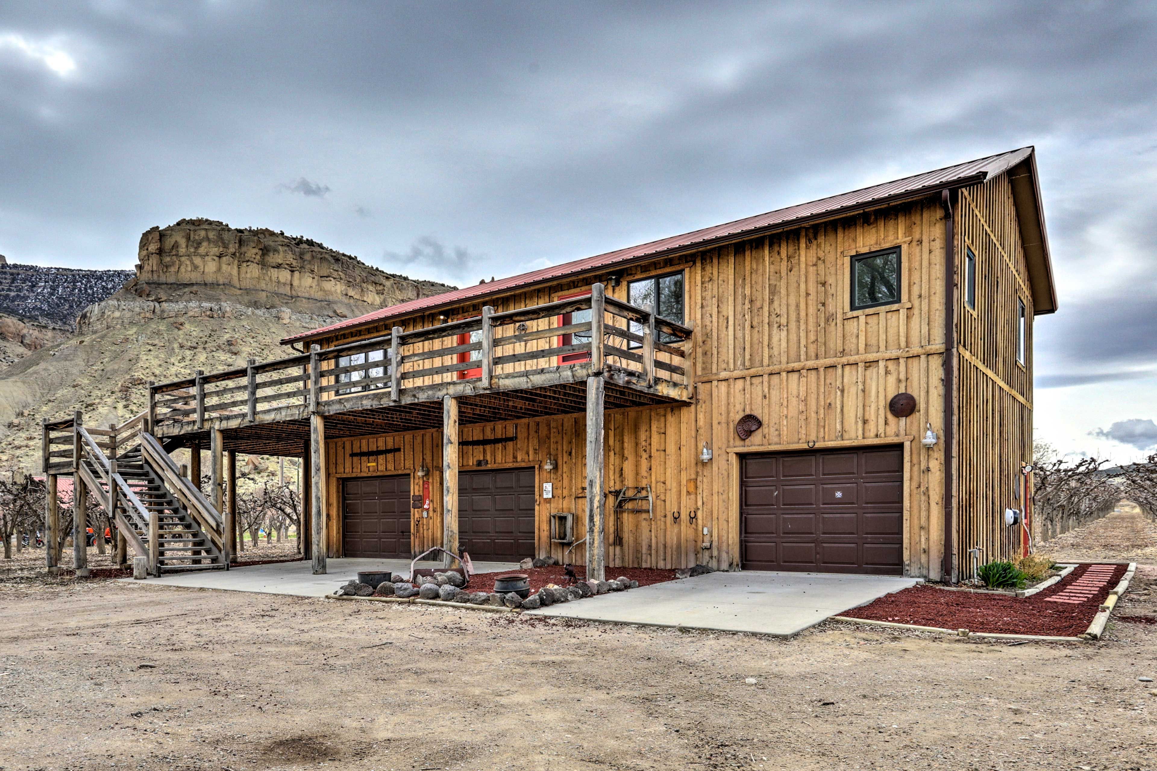 Take the stairs up to your one-of-a-kind vacation rental.