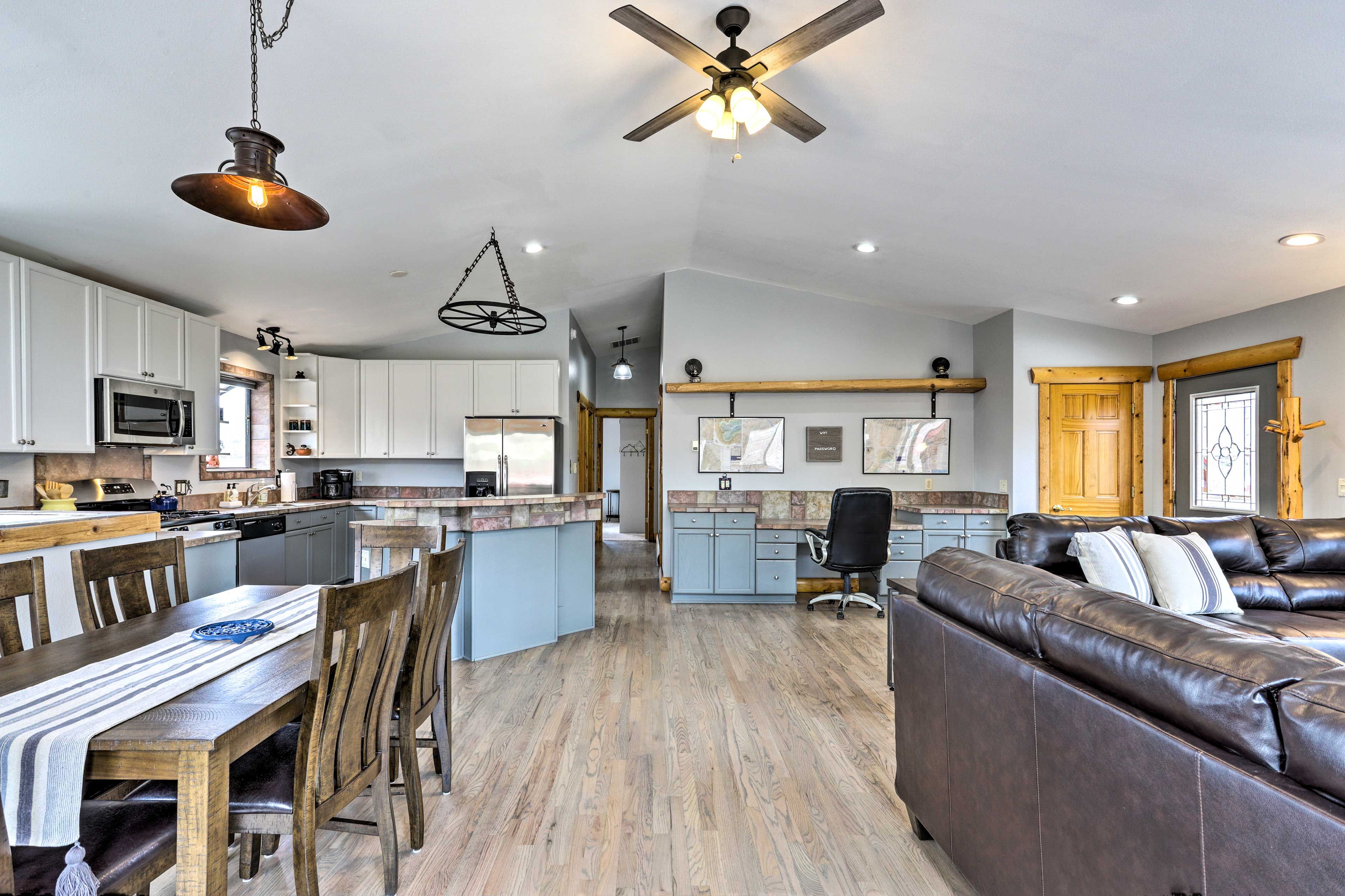 Conversation flows easily through the open main living space.