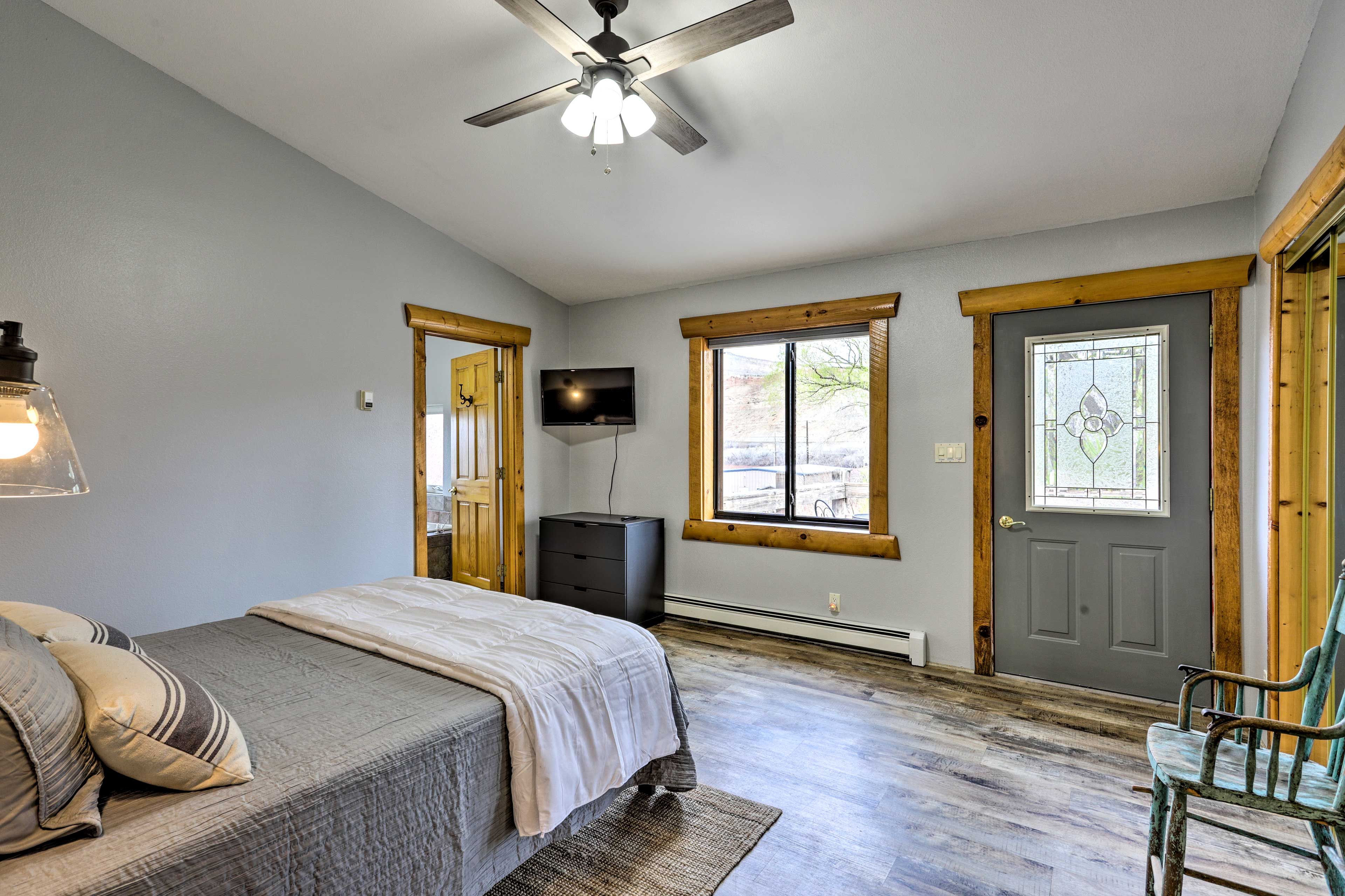 Claim the first bedroom for your stay.