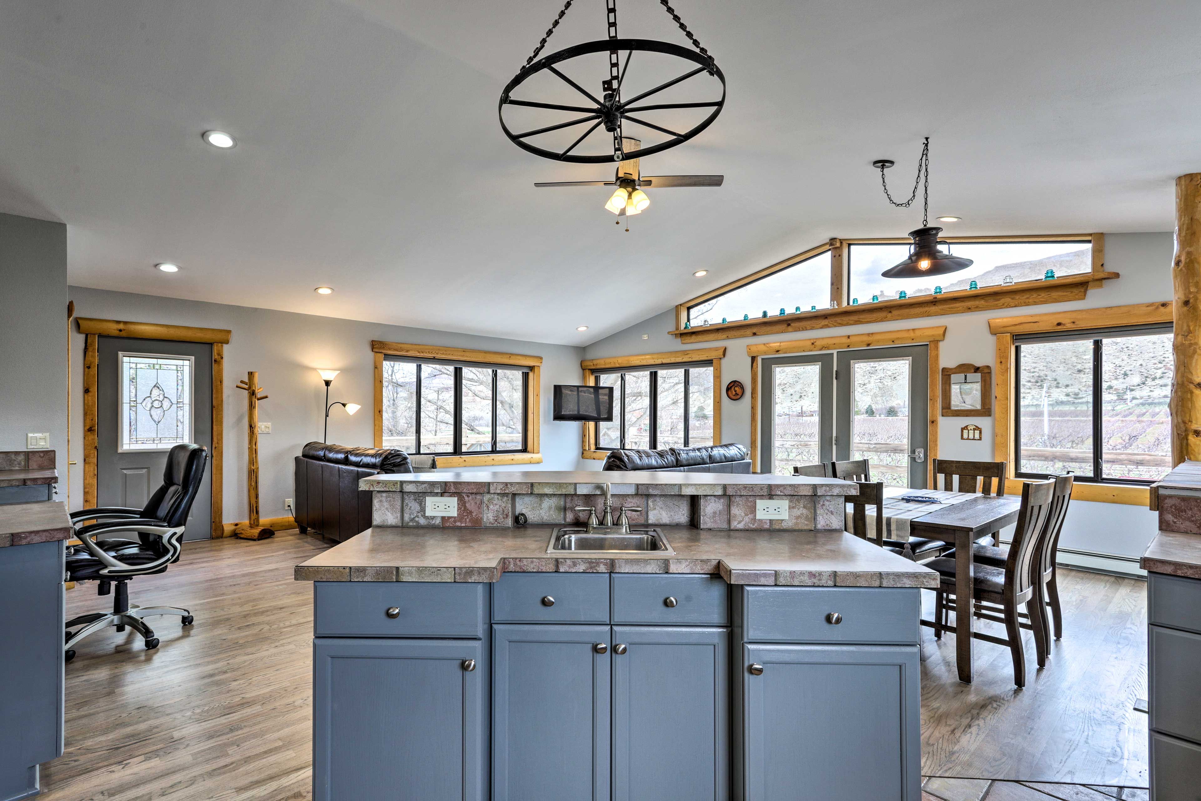 Serve up some pancakes on the wet bar.