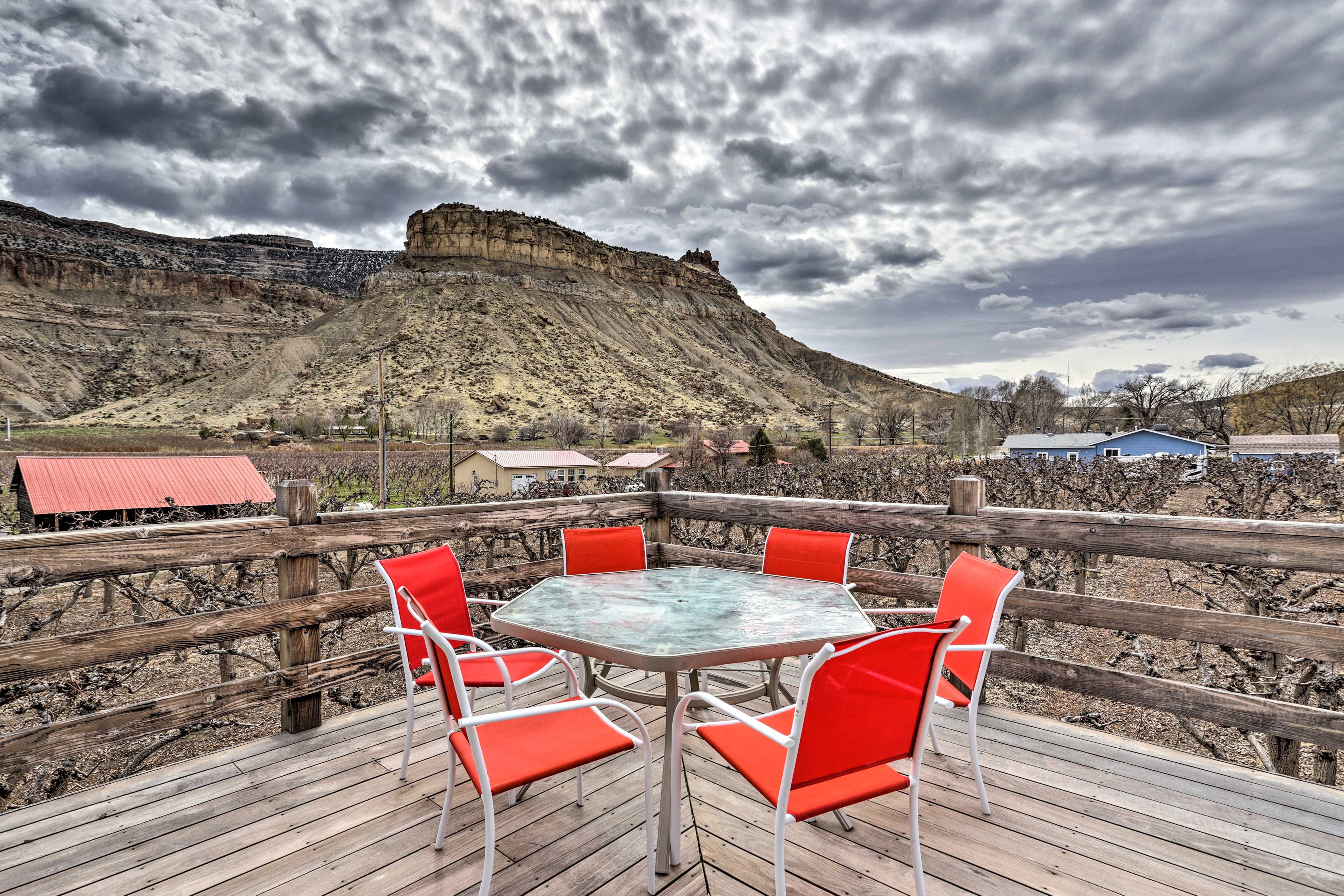 Sip a glass of vino and relax on the deck of your vacation rental!