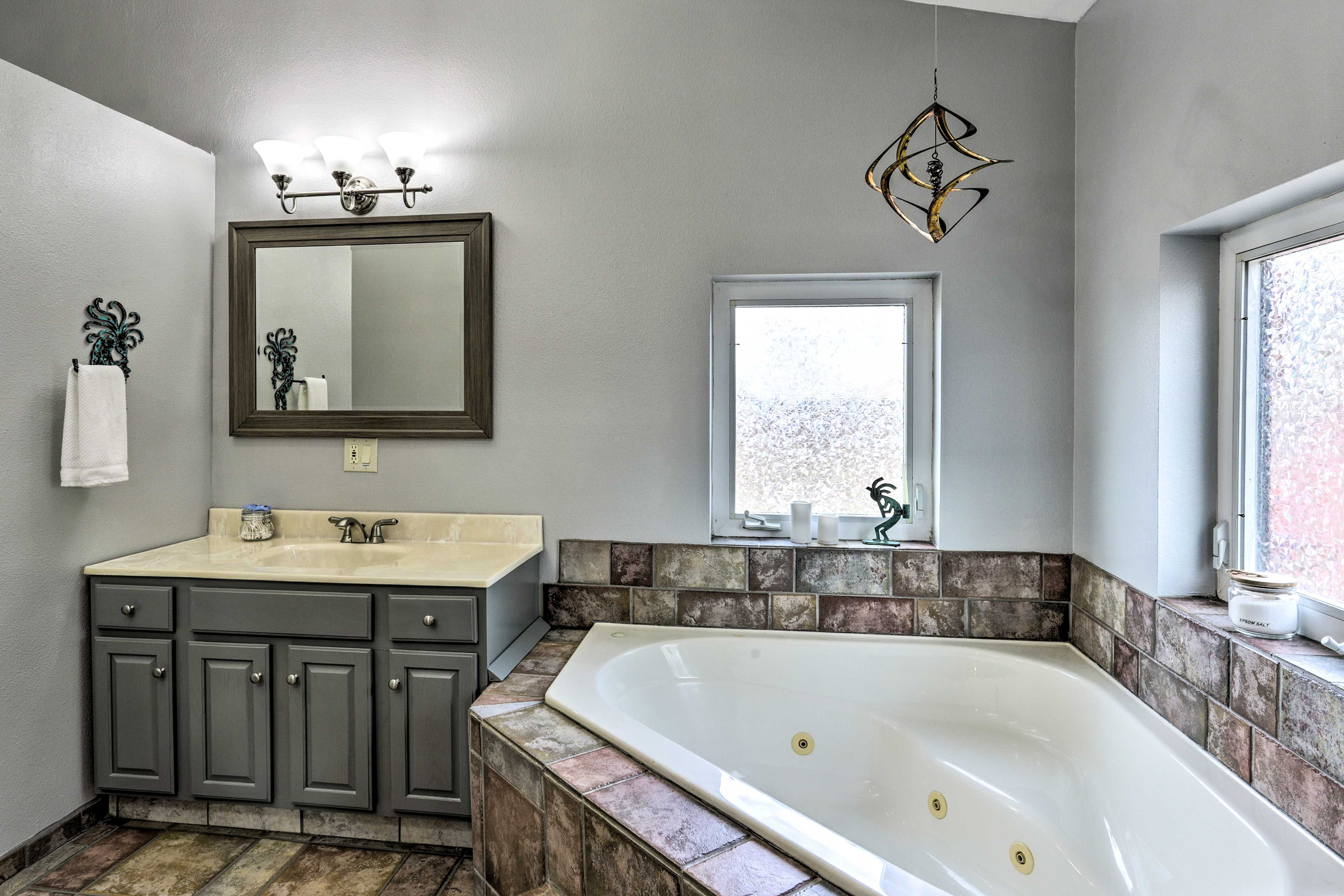 Draw a bath after a day outdoors.