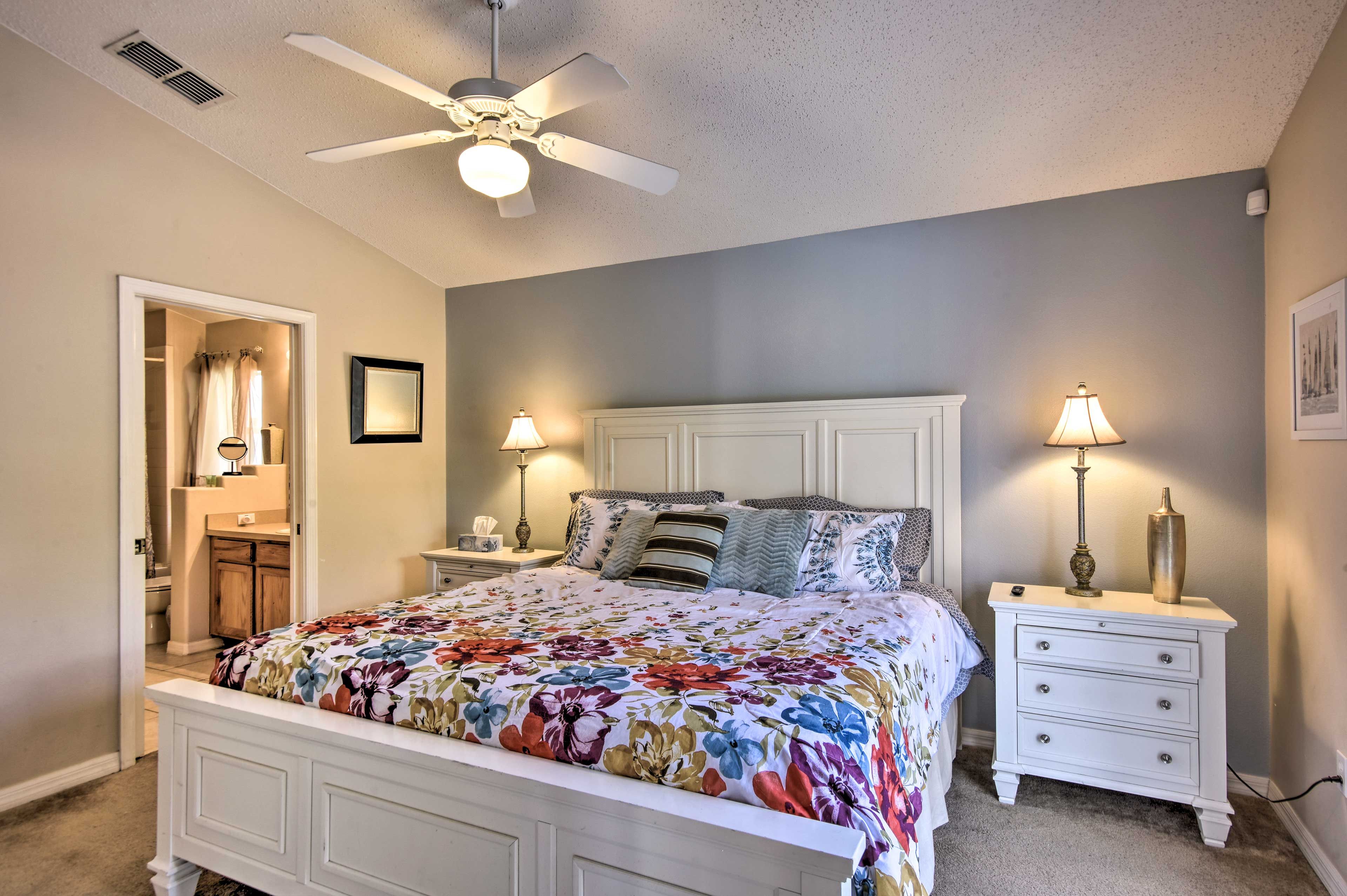 This bedroom has a king bed.