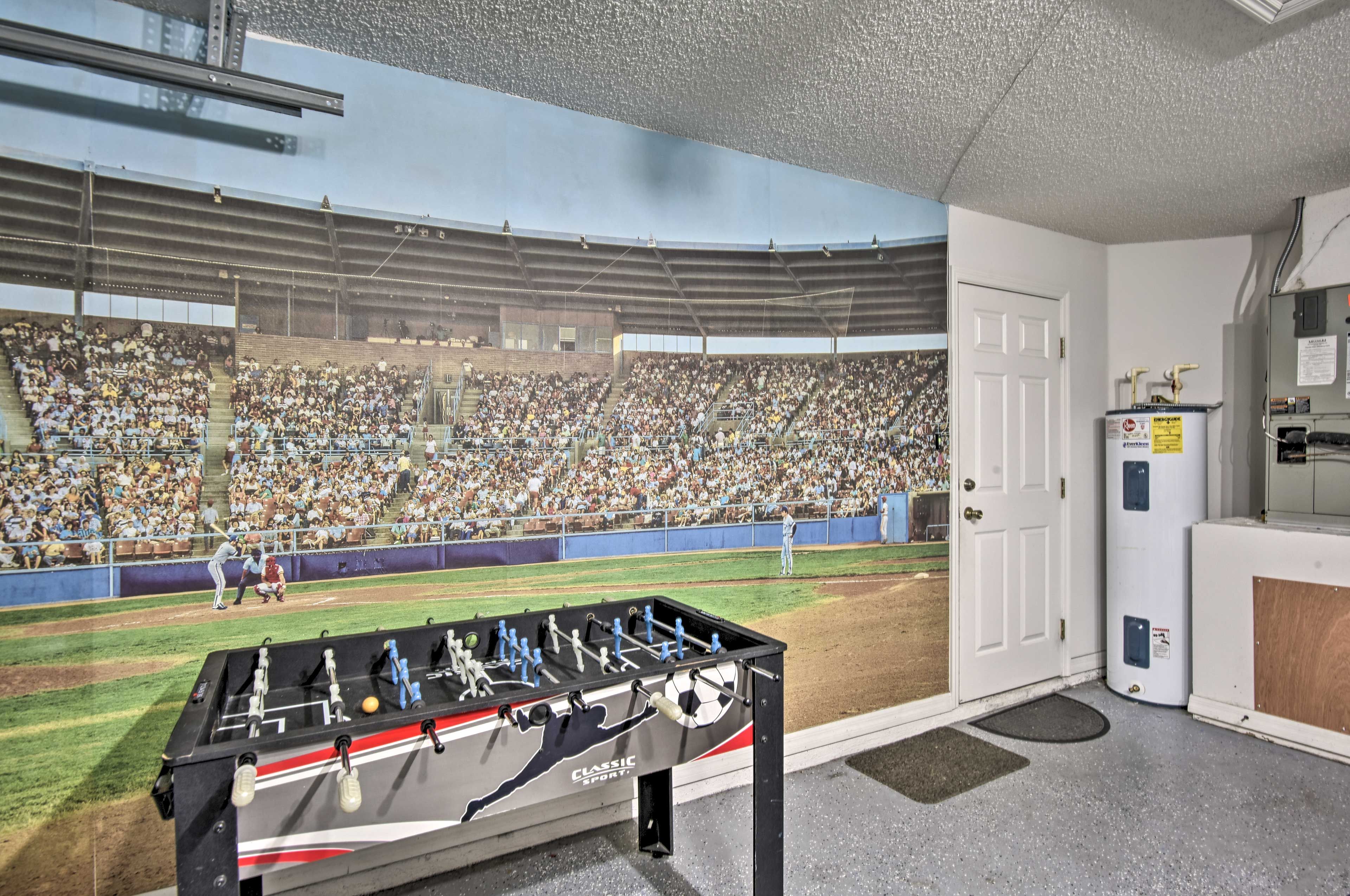 The kids will love spending downtime in the game room.