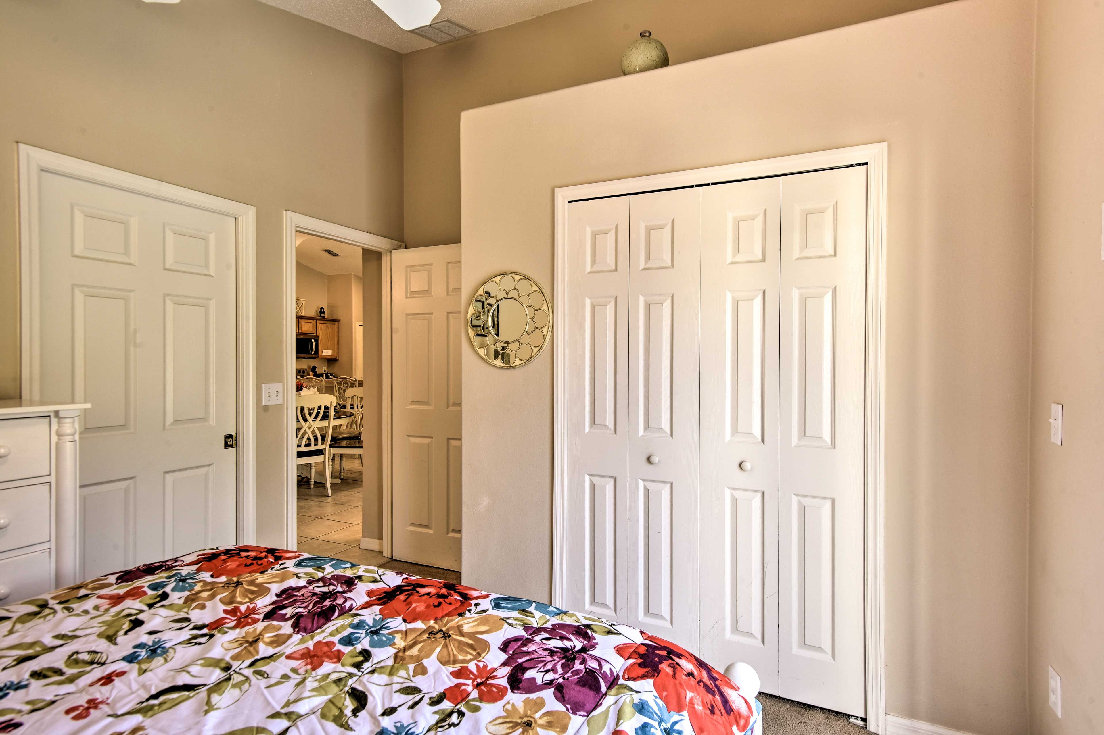 There is plenty of closet and drawer space to unpack your travel wear.