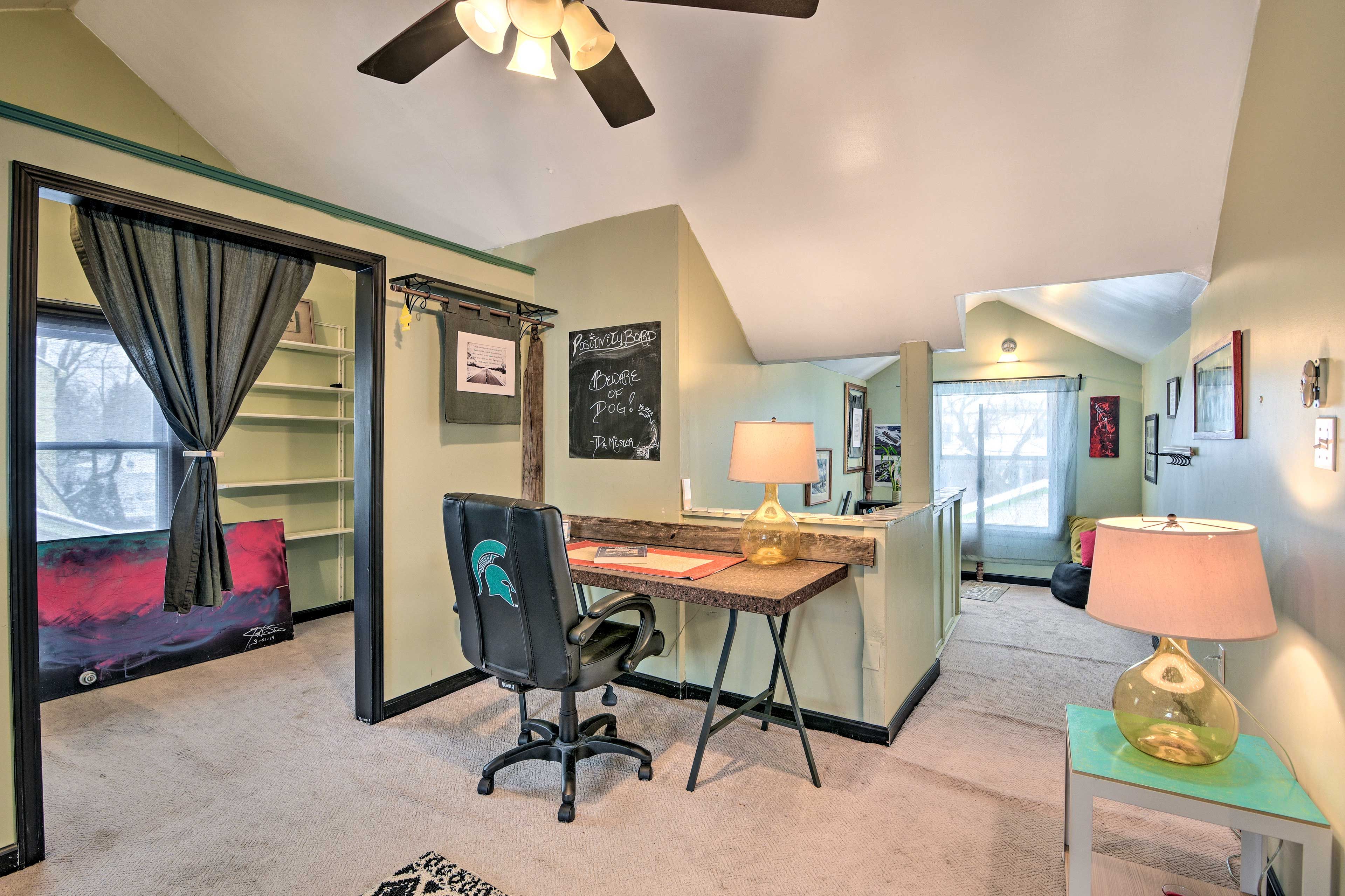 A large walk-in closet makes it easy to unpack your travel wear.