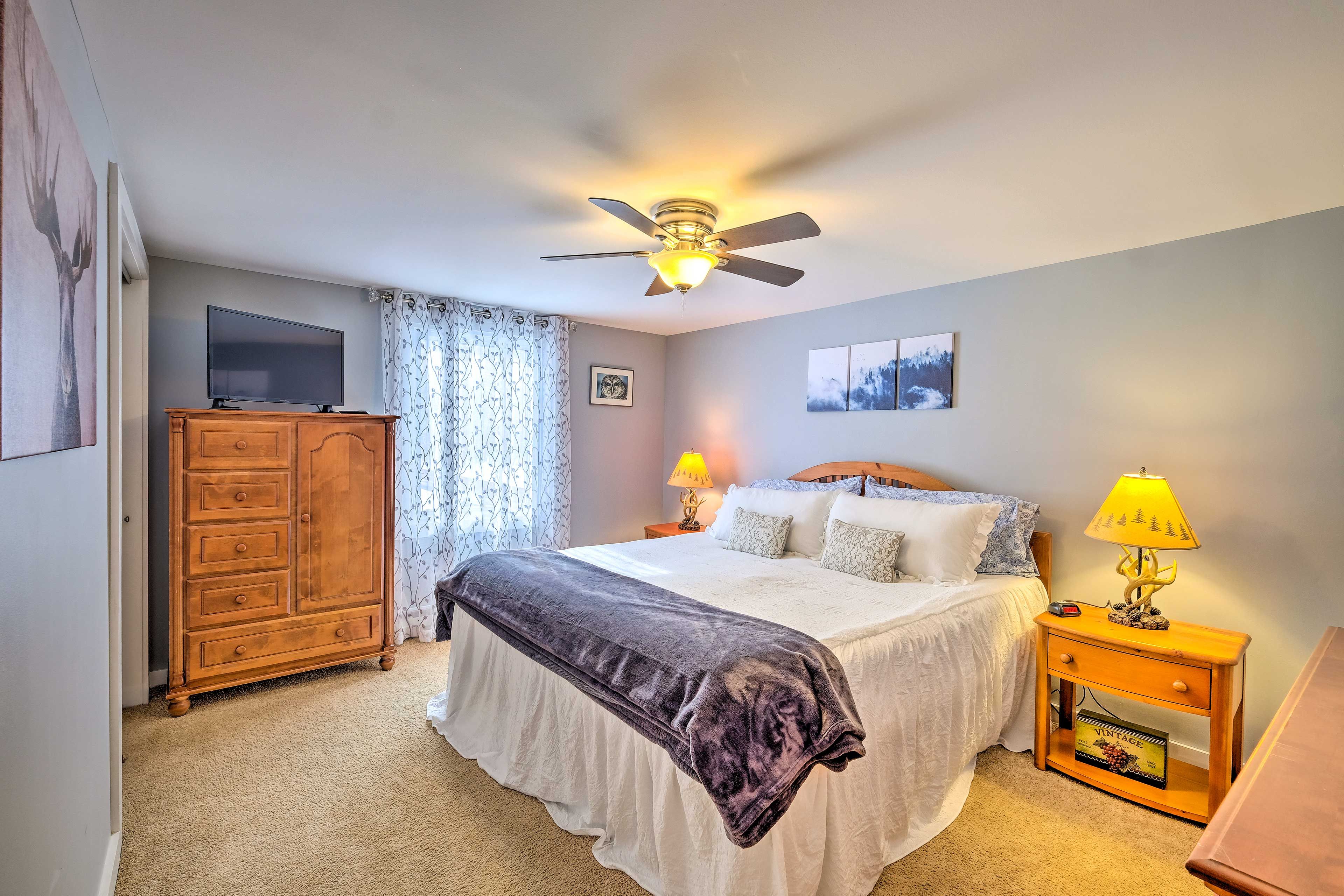 Claim this king bed for your stay.