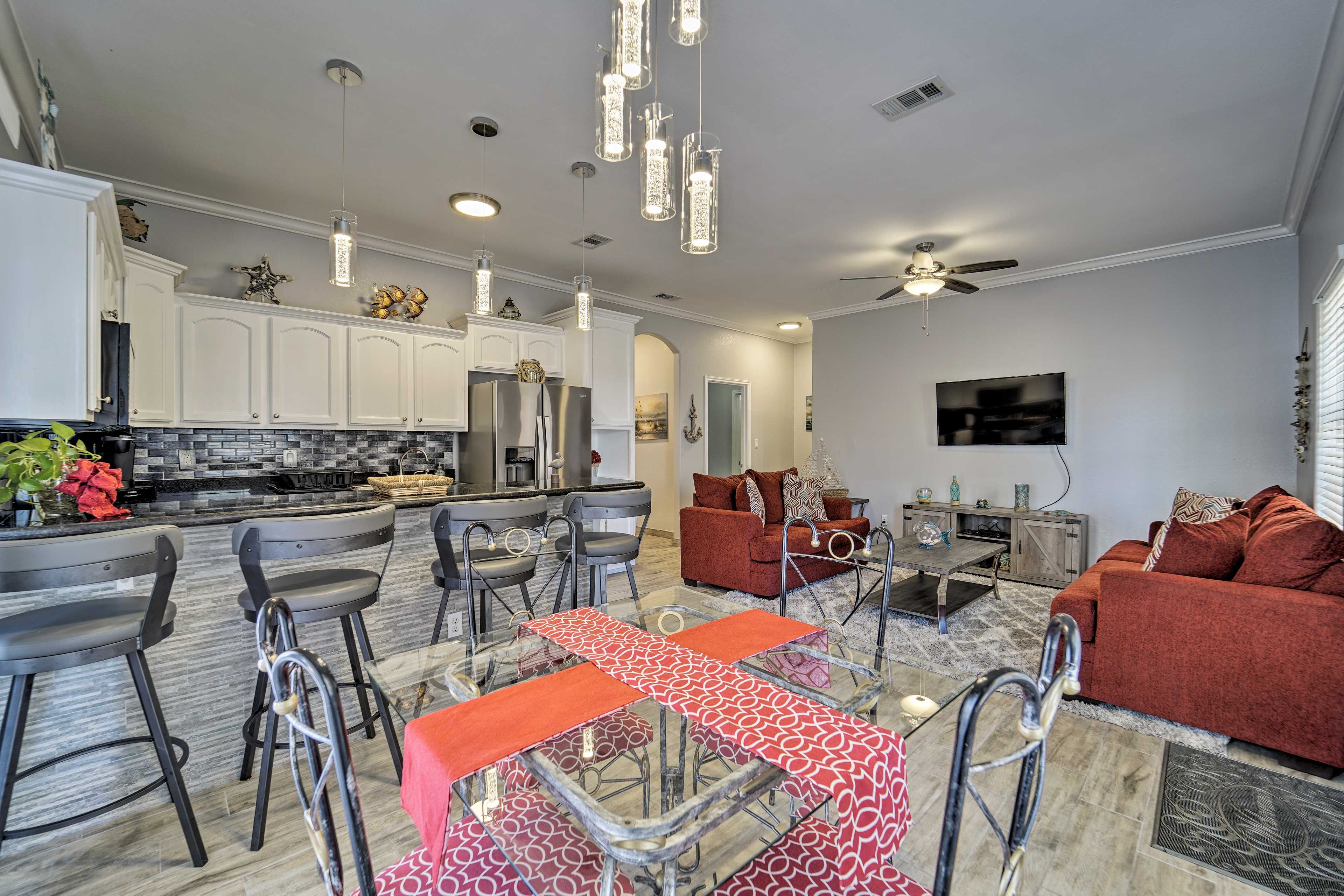 You'll love the modern beach decor.