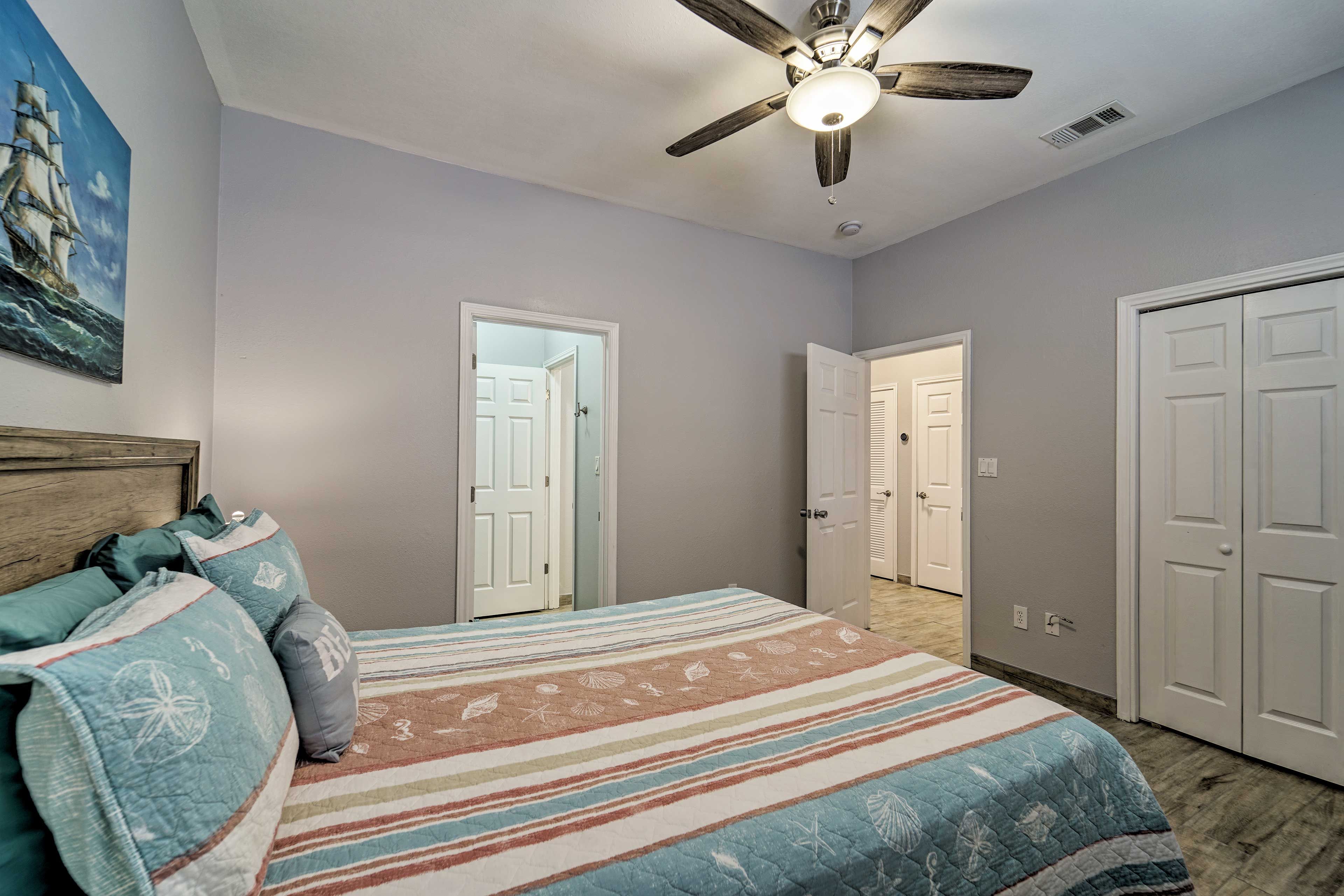 Sleep sound in a comfortable room.