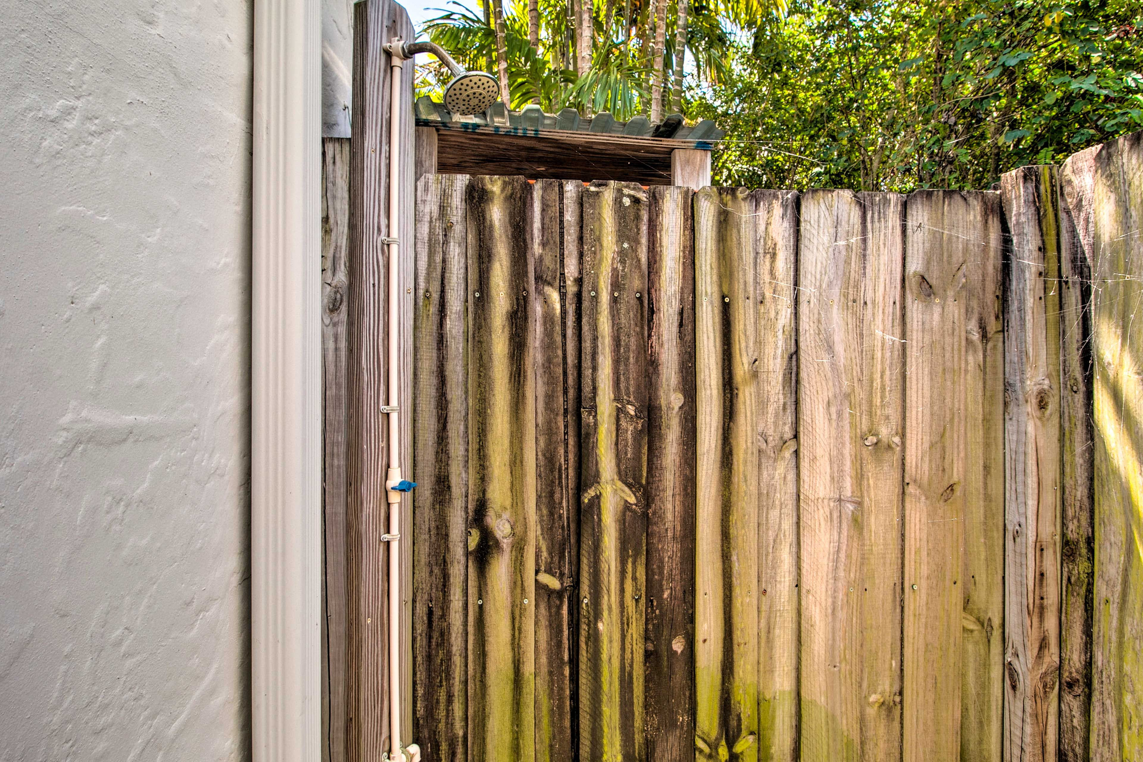 After spending the day at Delray Beach, wash off in the outdoor shower!