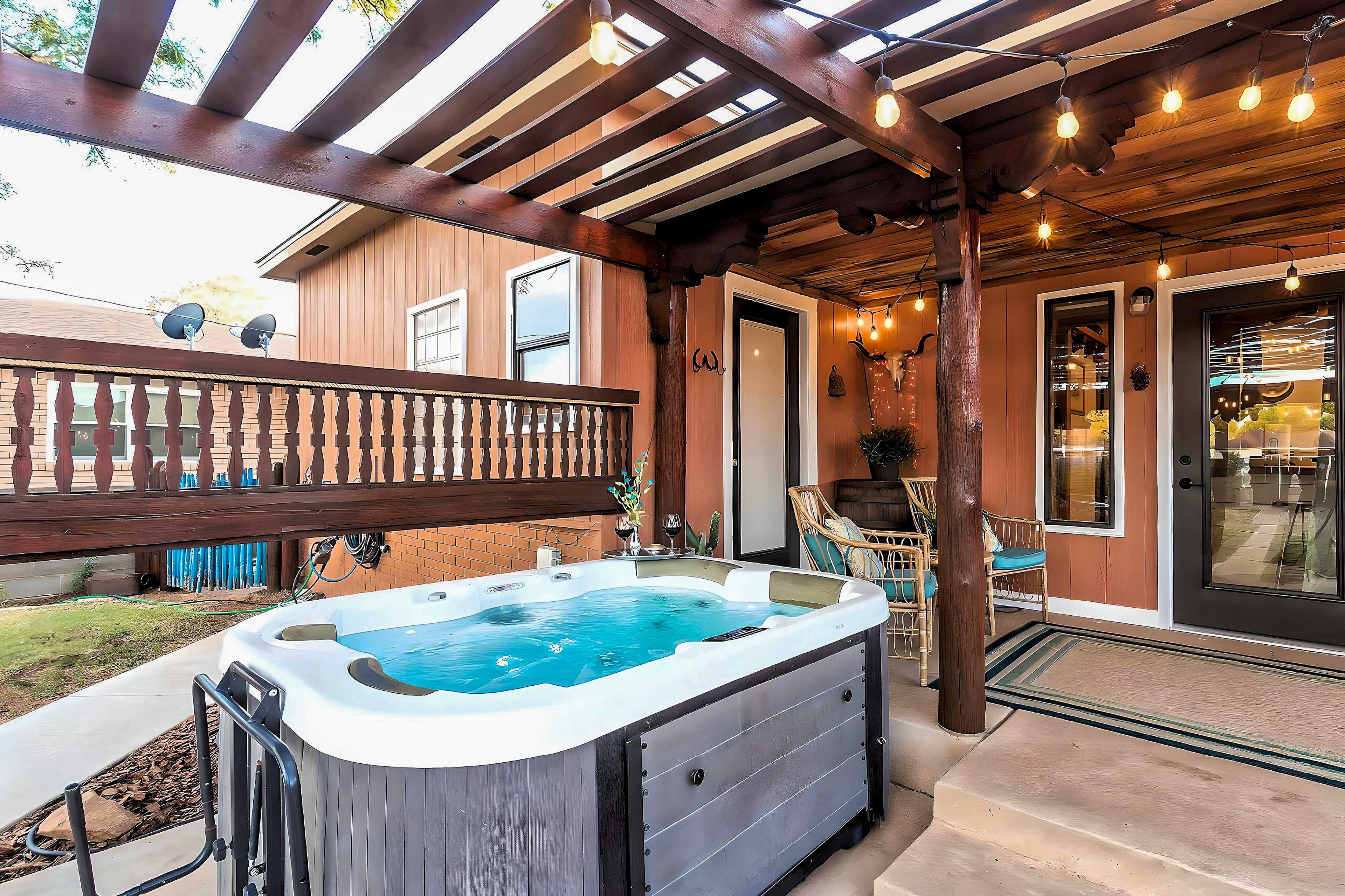Patio | Private Hot Tub