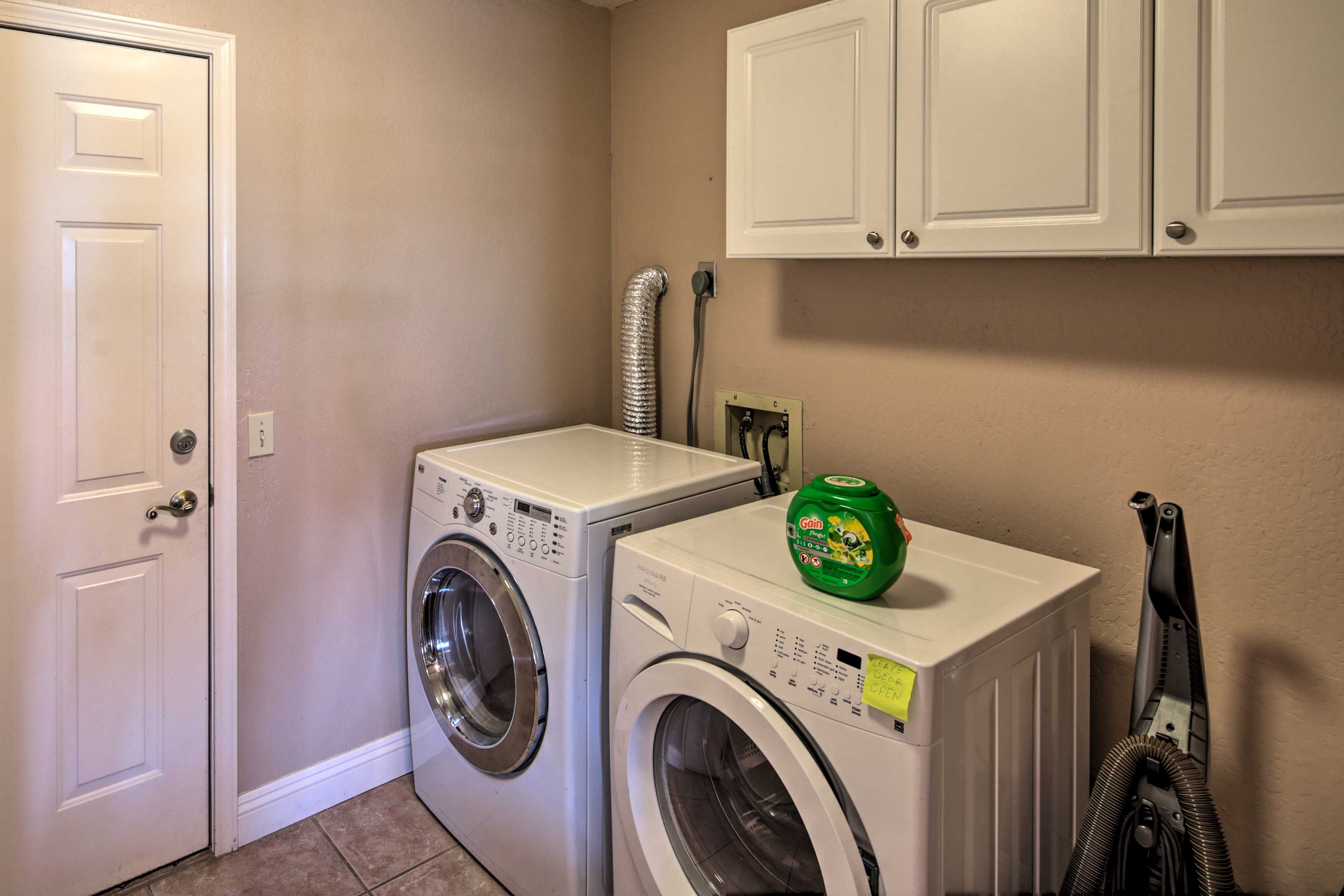 Throw in a load of laundry while you're out for the day!