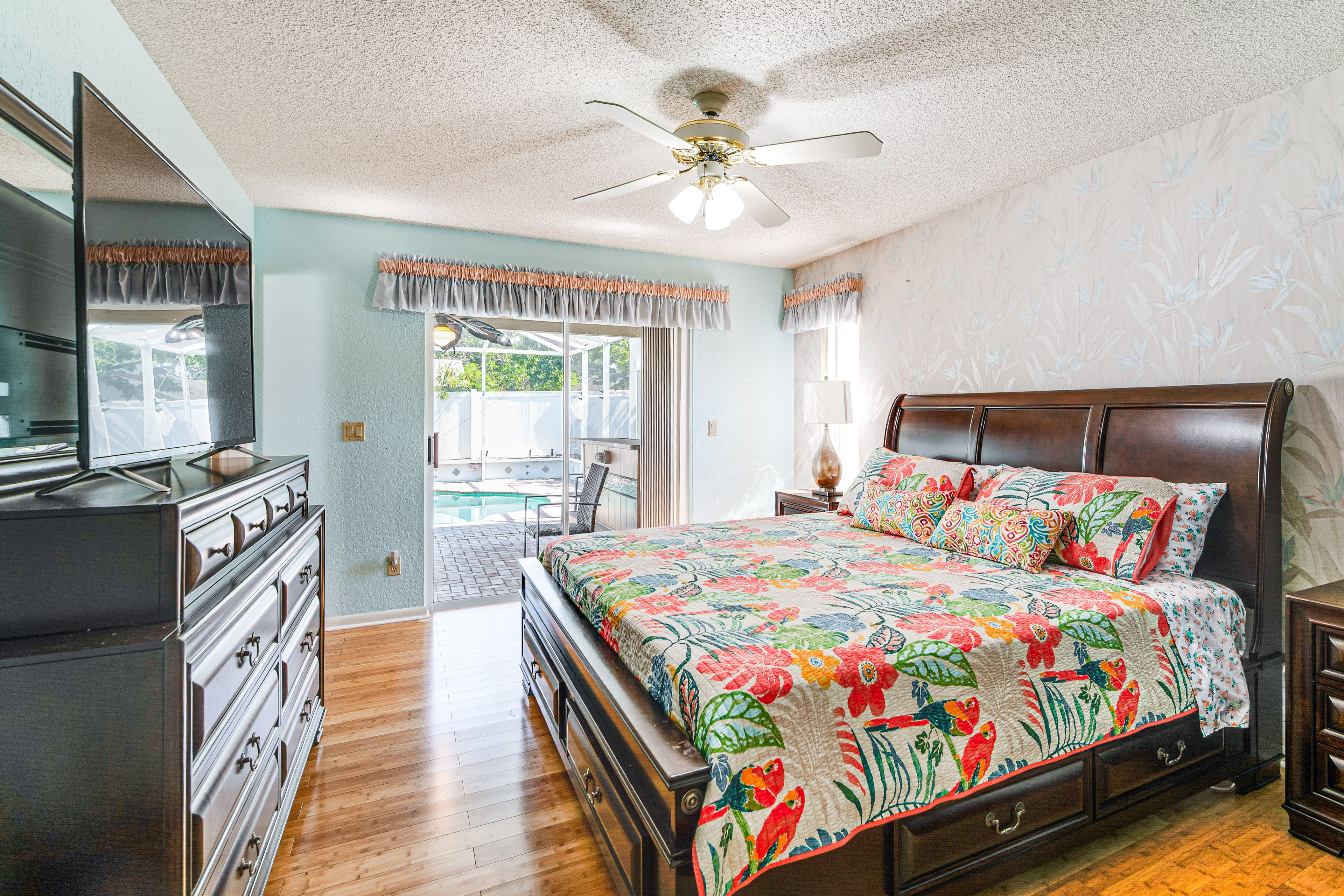 Bedroom 1 | King Bed | Smart TV | Patio Access