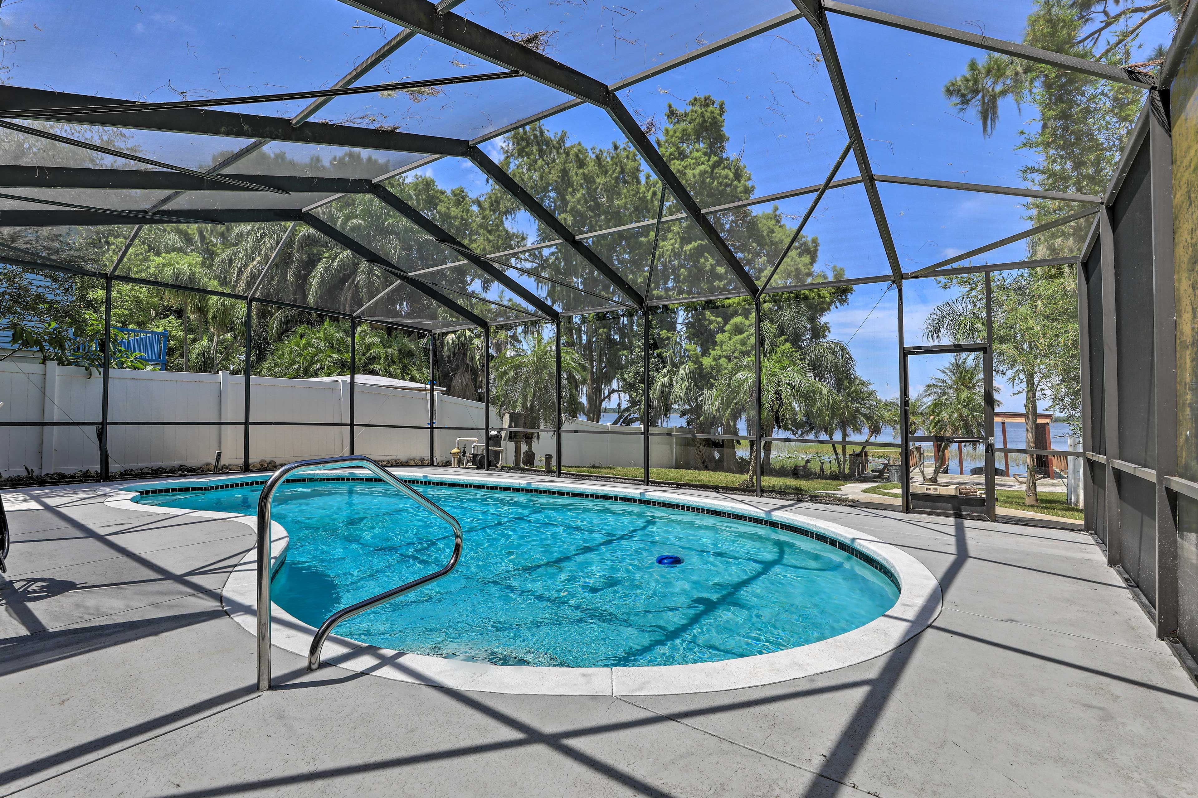 The lanai has a private pool.