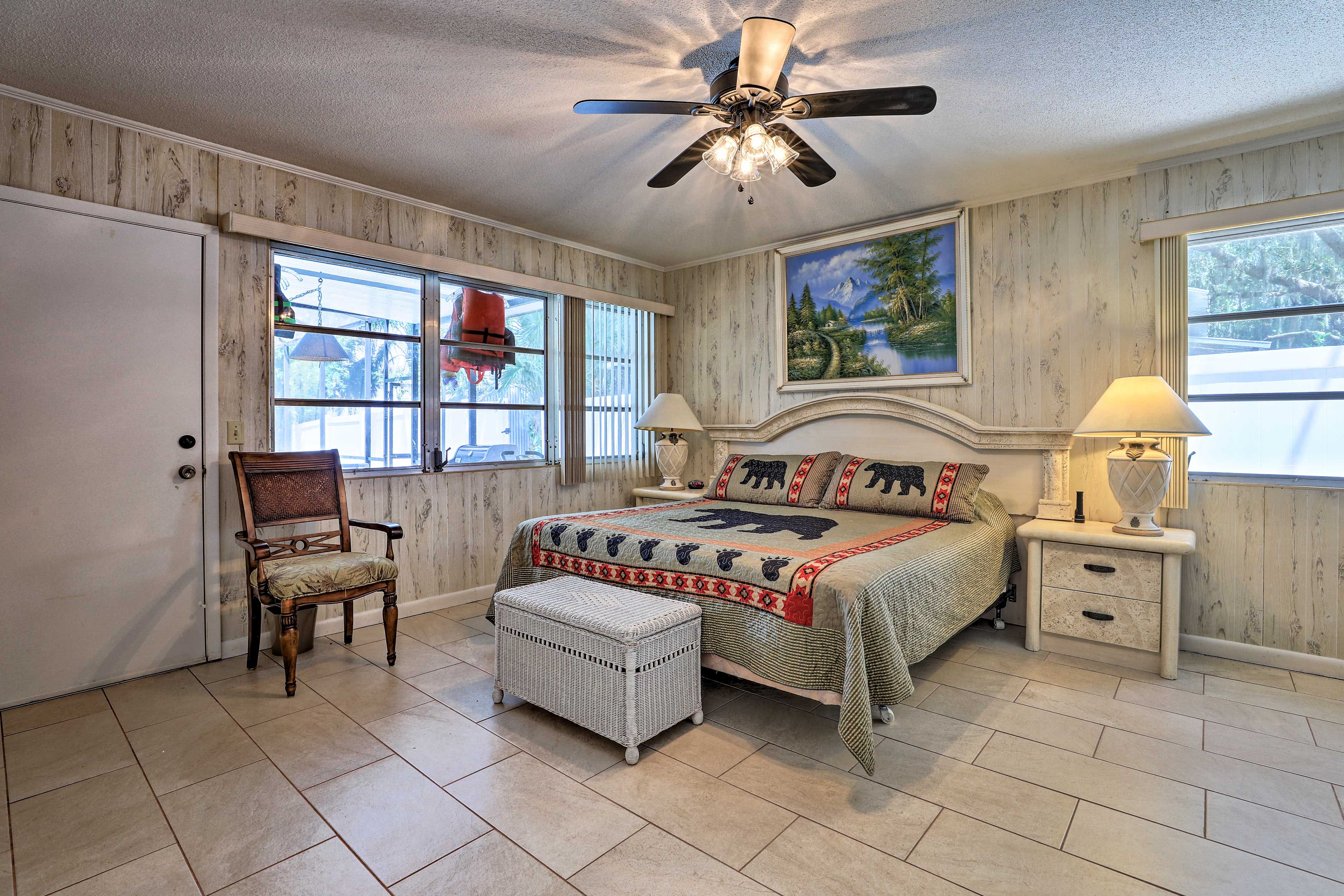 Wake up to the sun streaming through the windows.