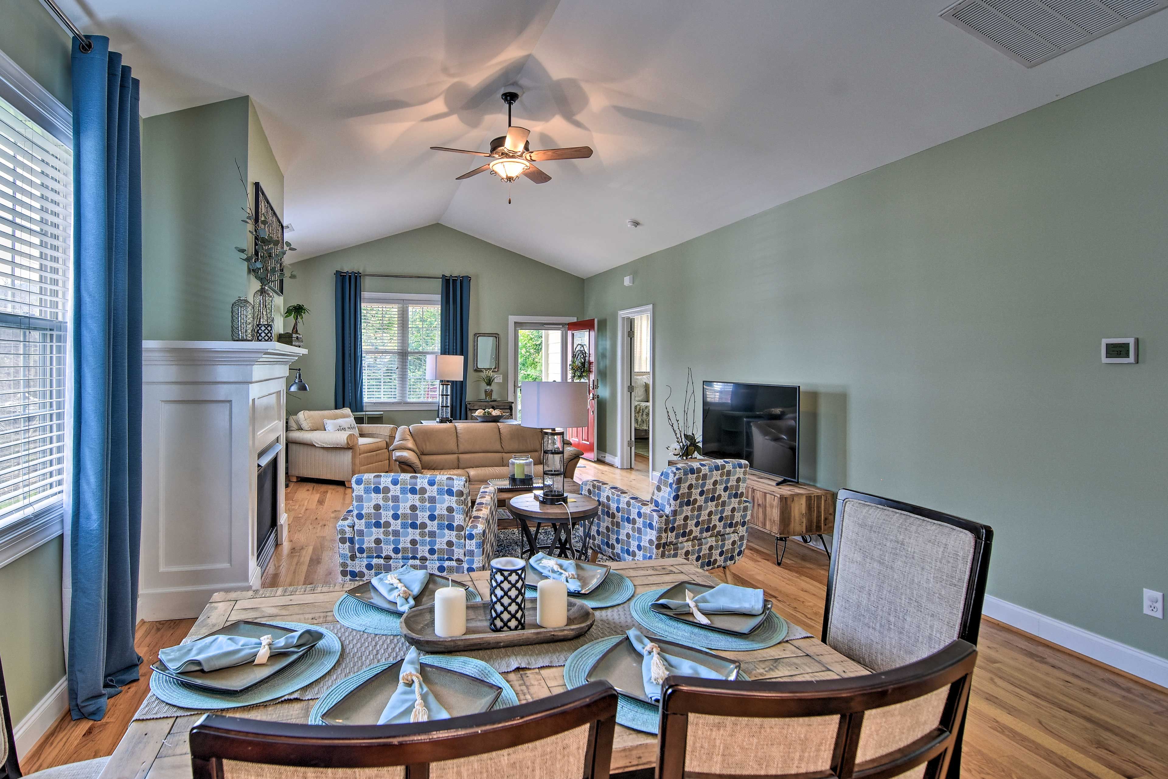 Gather around the flat-screen TV and watch a movie after dark!