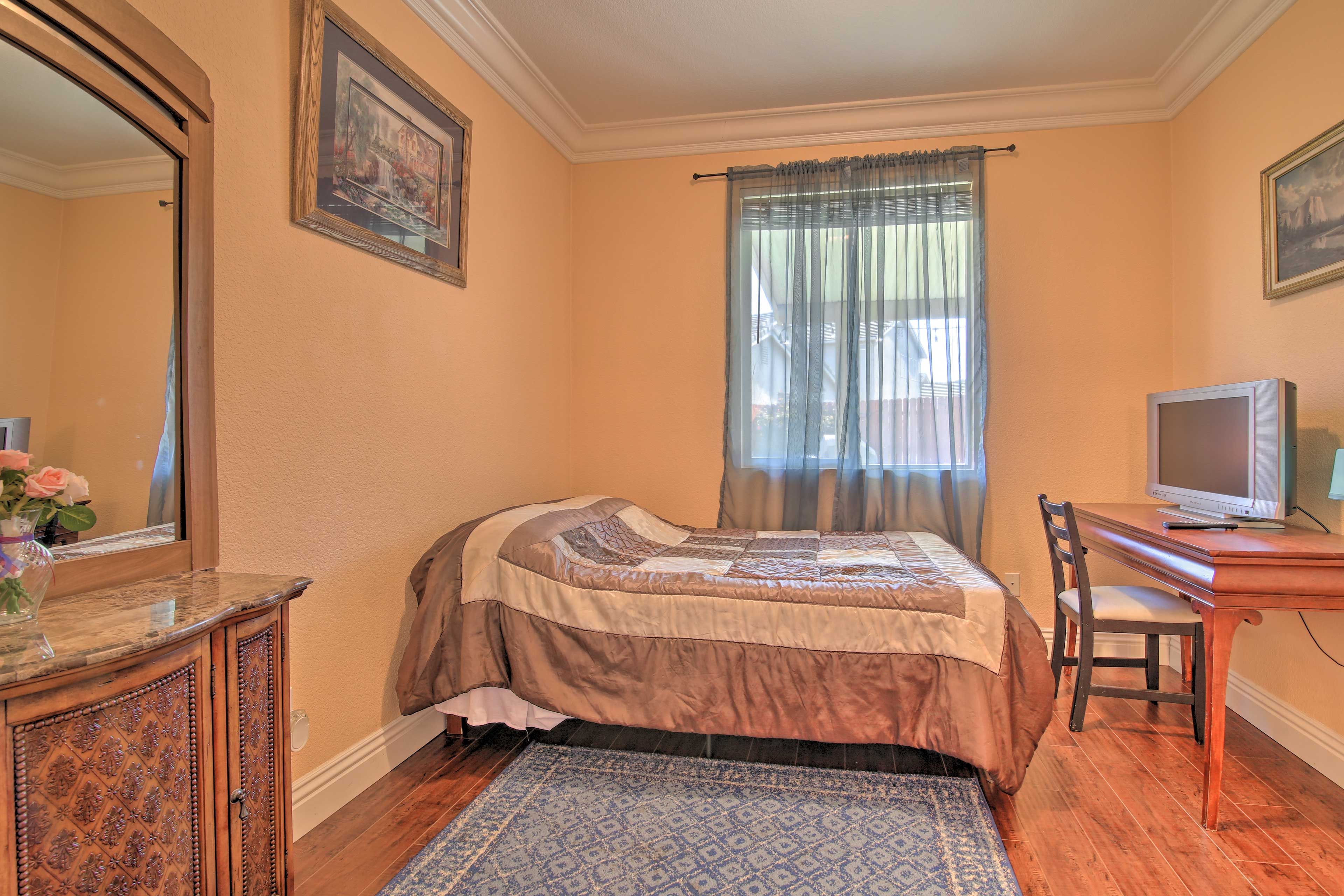 This vacation rental offers 1 bedroom and 1 bathroom.