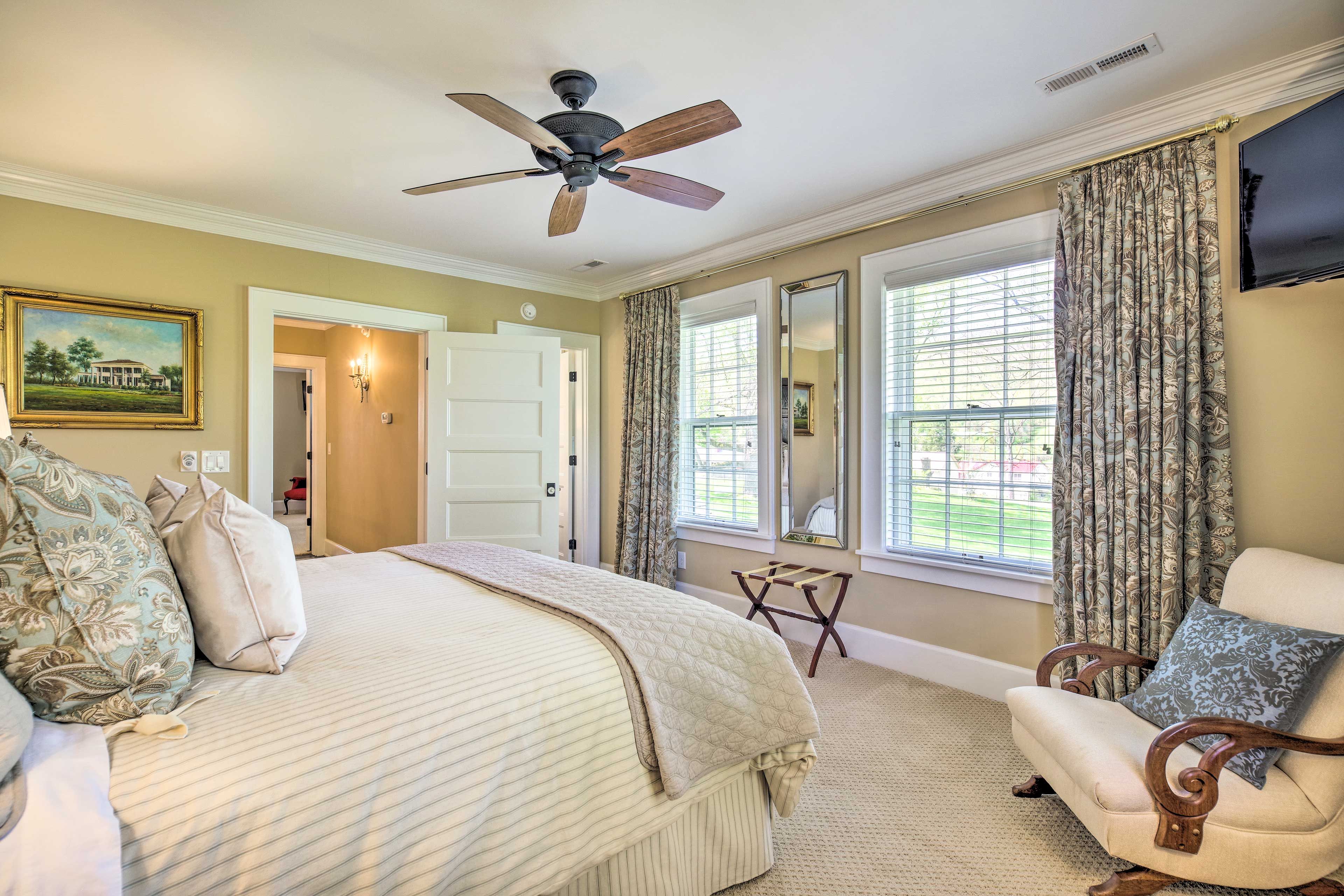 Enjoy views from this spacious bedroom.