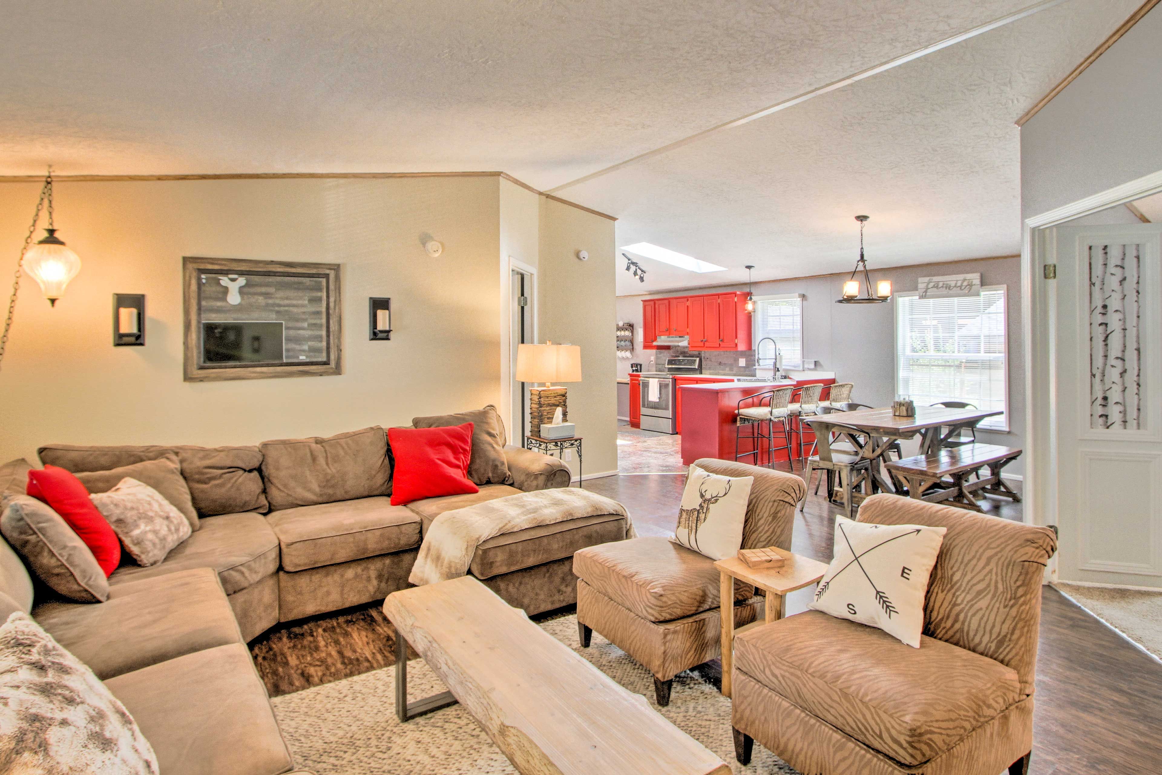 Spread out on the sectional and relax.